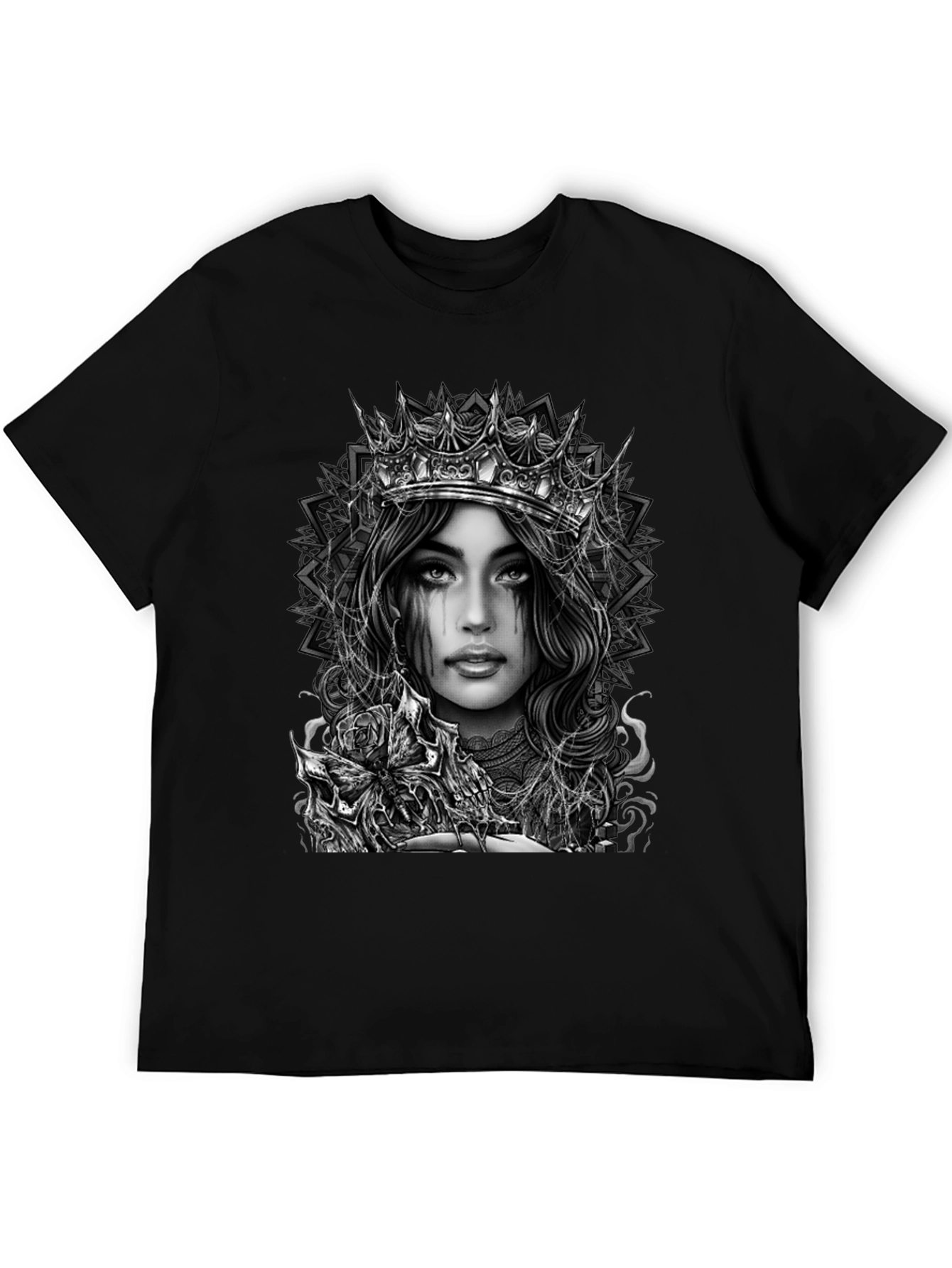 Gothic Queen Graphic Tee - Dark Fantasy Art Shirt