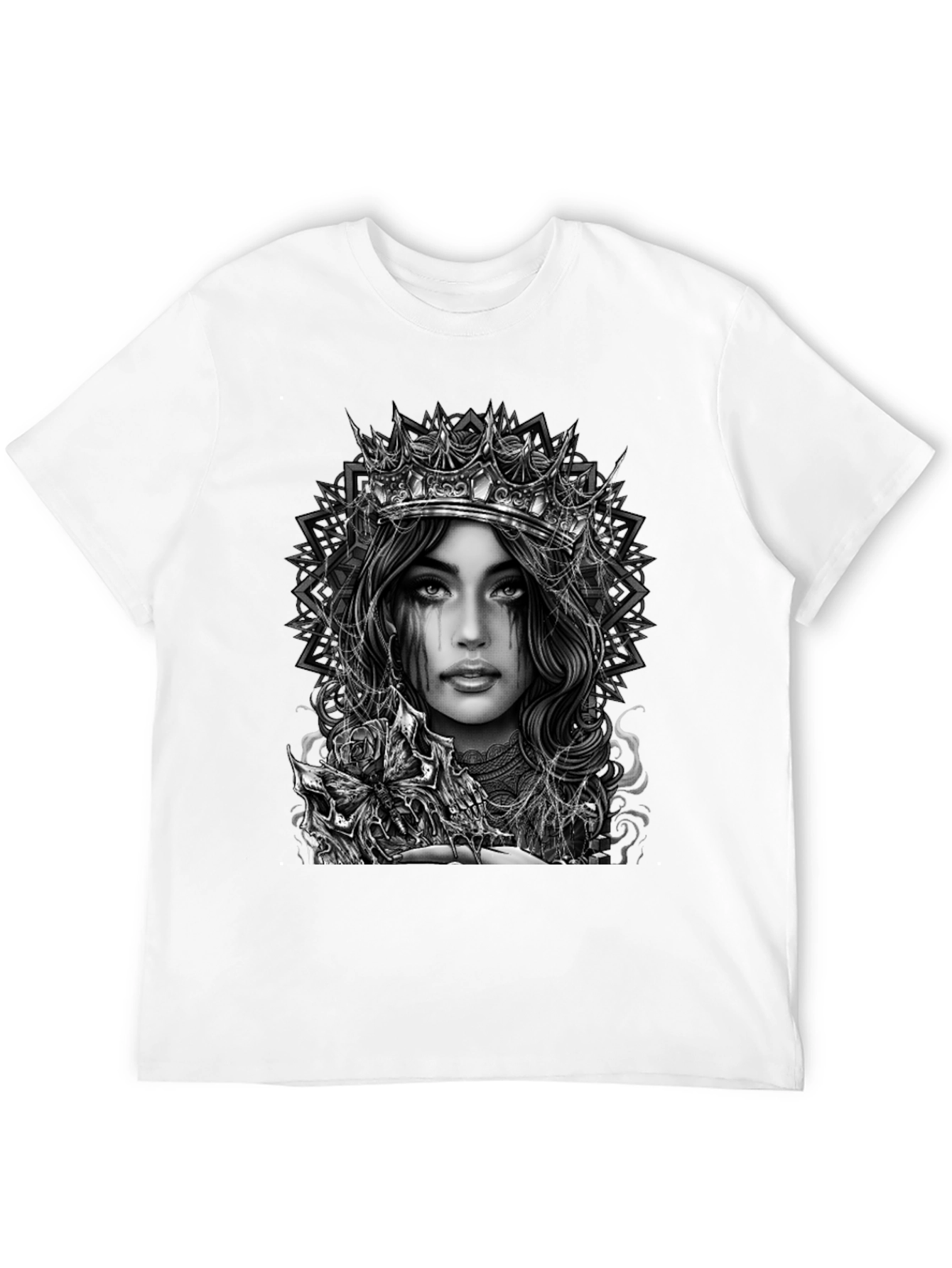 Gothic Queen Graphic Tee - Dark Fantasy Art Shirt