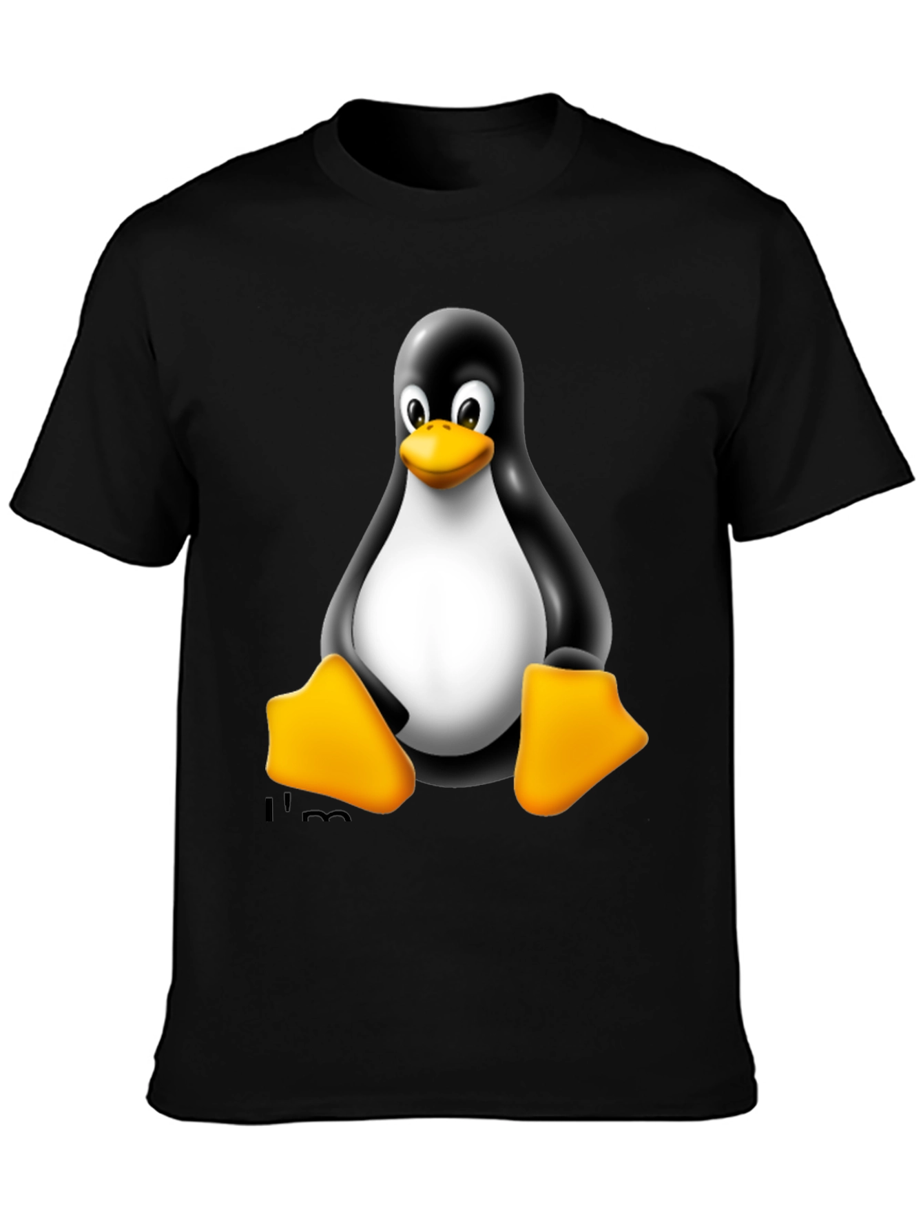 Linux Tux Penguin Black Graphic Tee