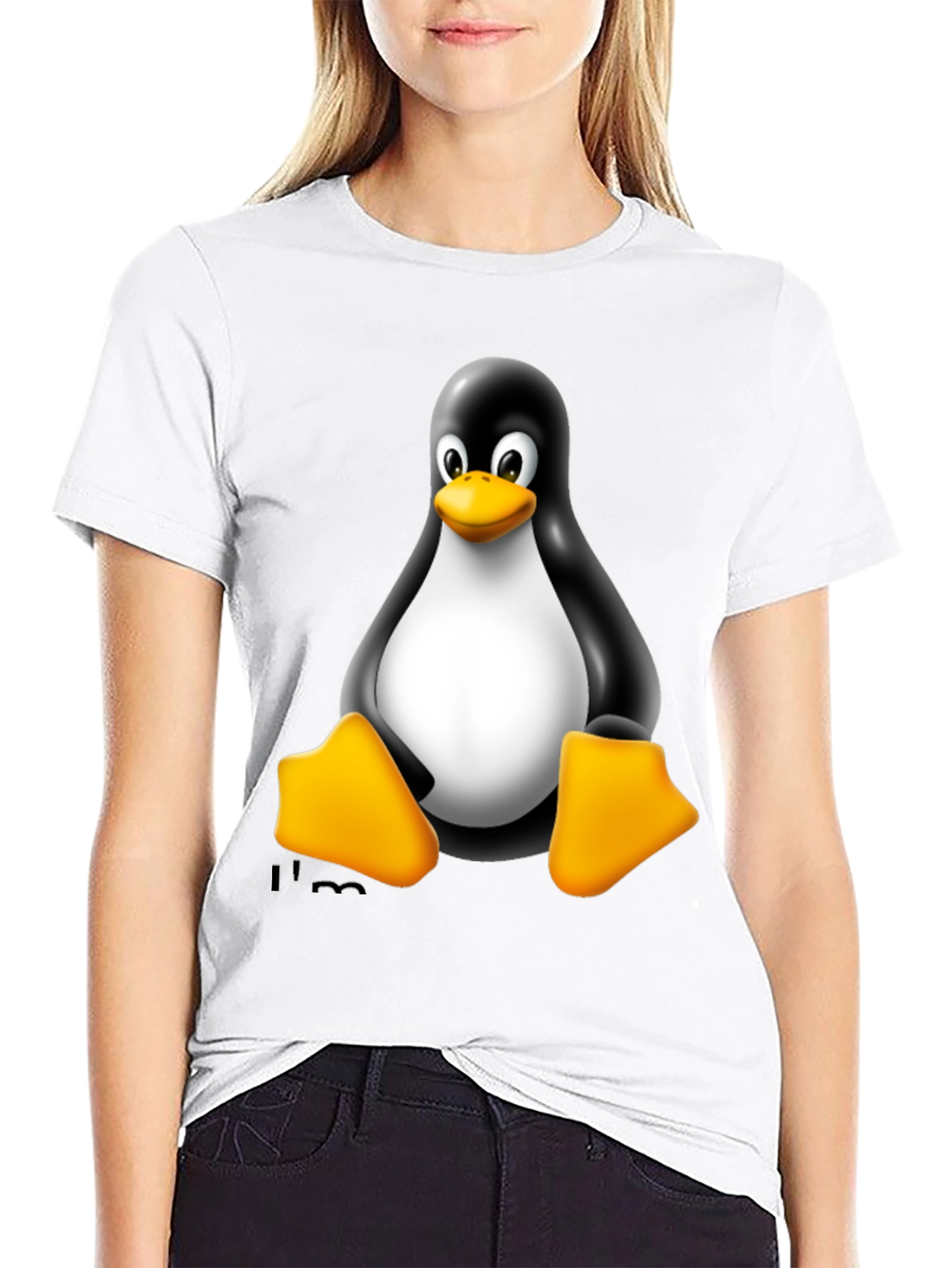 Linux Tux Penguin Black Graphic Tee