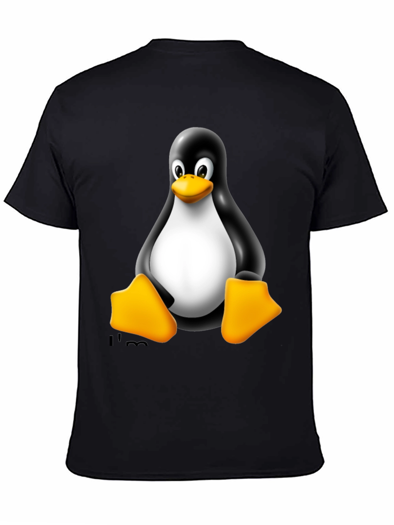 Linux Tux Penguin Black Graphic Tee