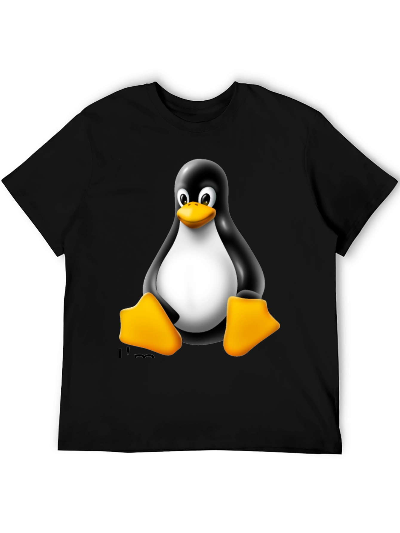 Linux Tux Penguin Black Graphic Tee