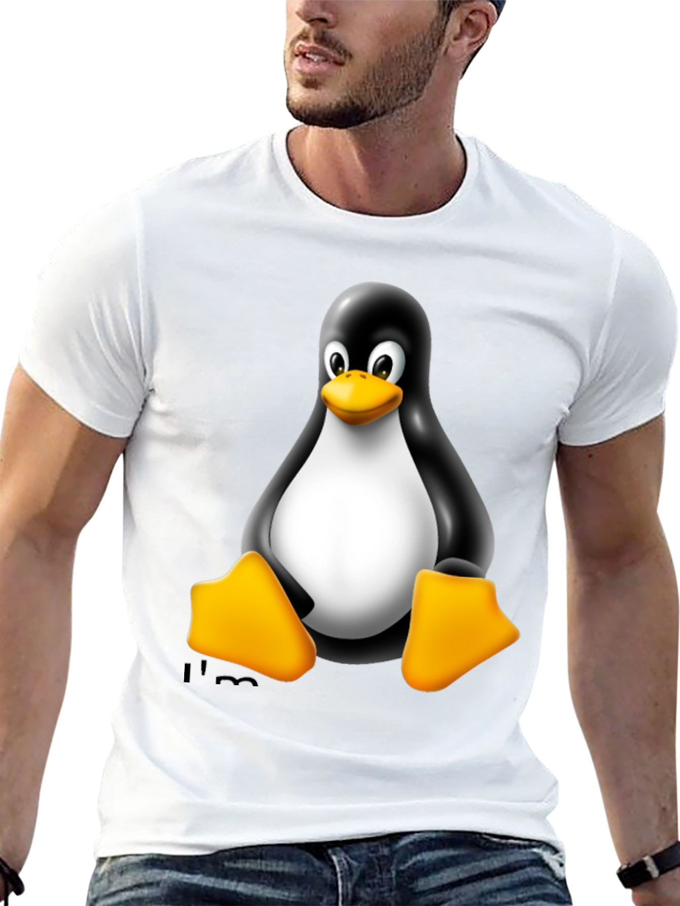 Linux Tux Penguin Black Graphic Tee