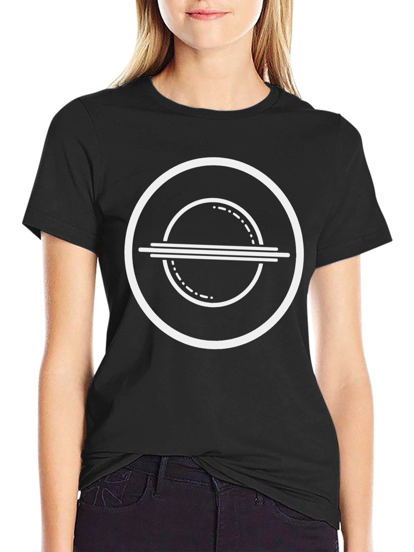Modern Circle Logo Black T-Shirt