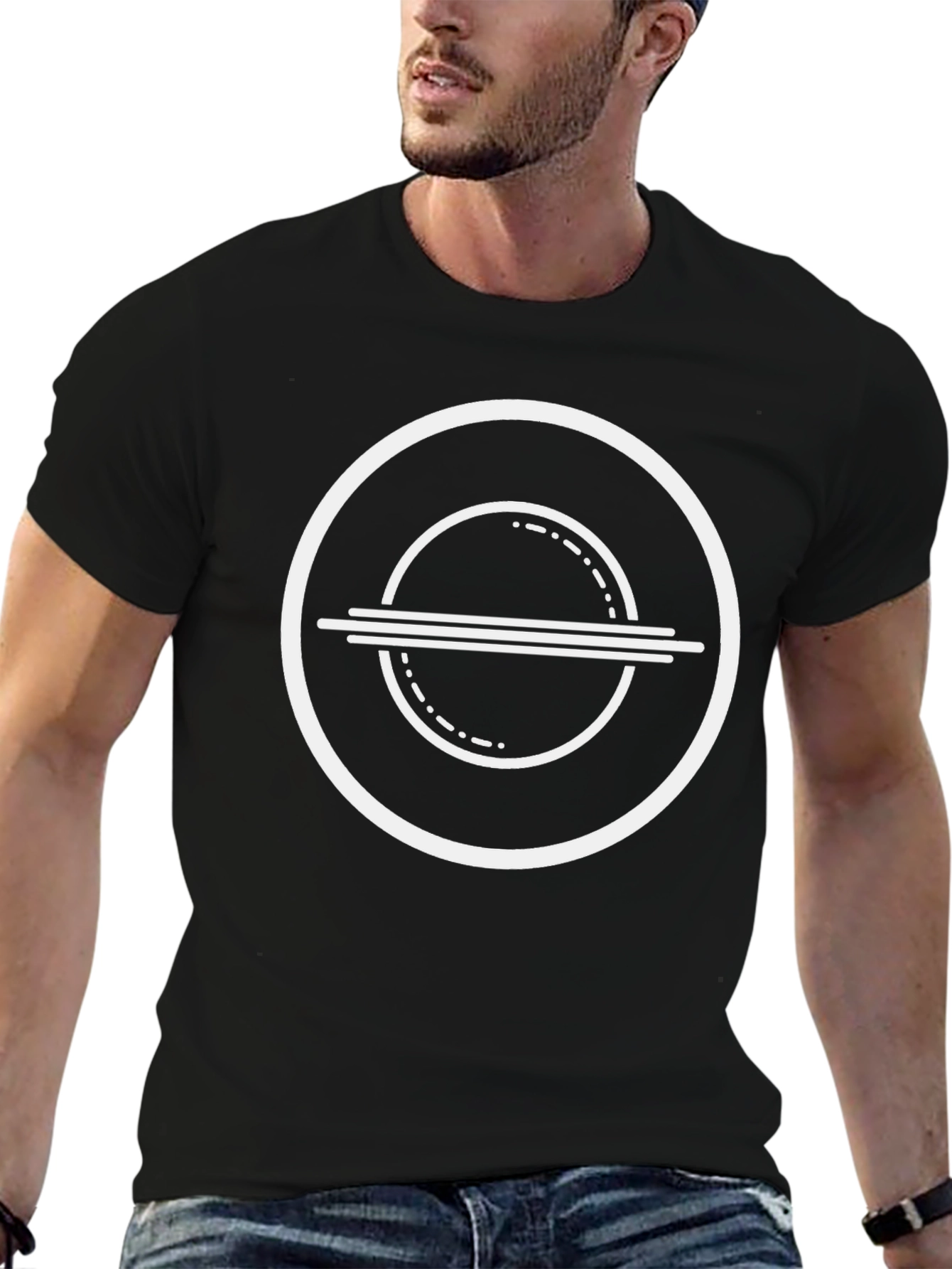 Modern Circle Logo Black T-Shirt
