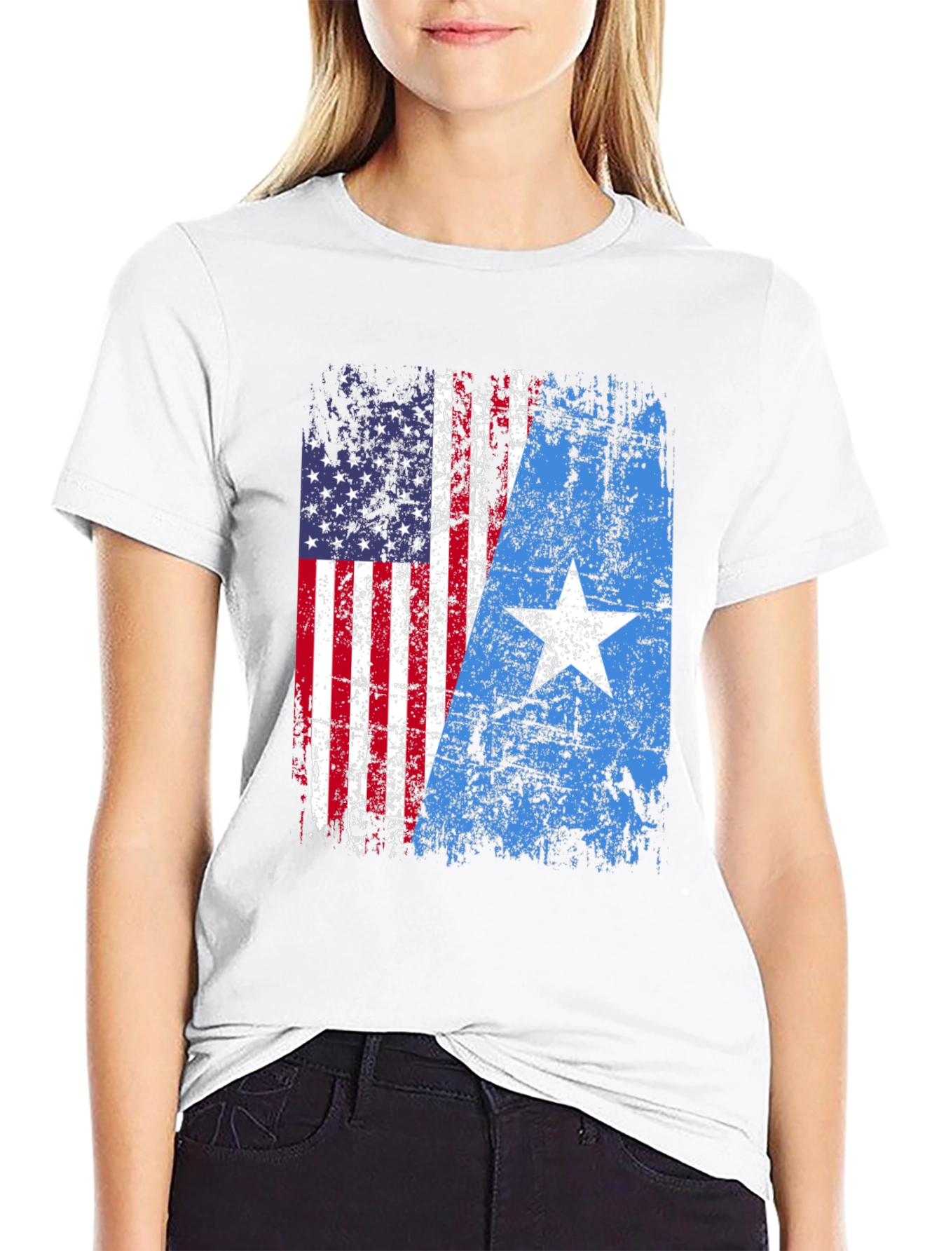 USA Somalia Flag Graphic T-Shirt - Patriotic Blend