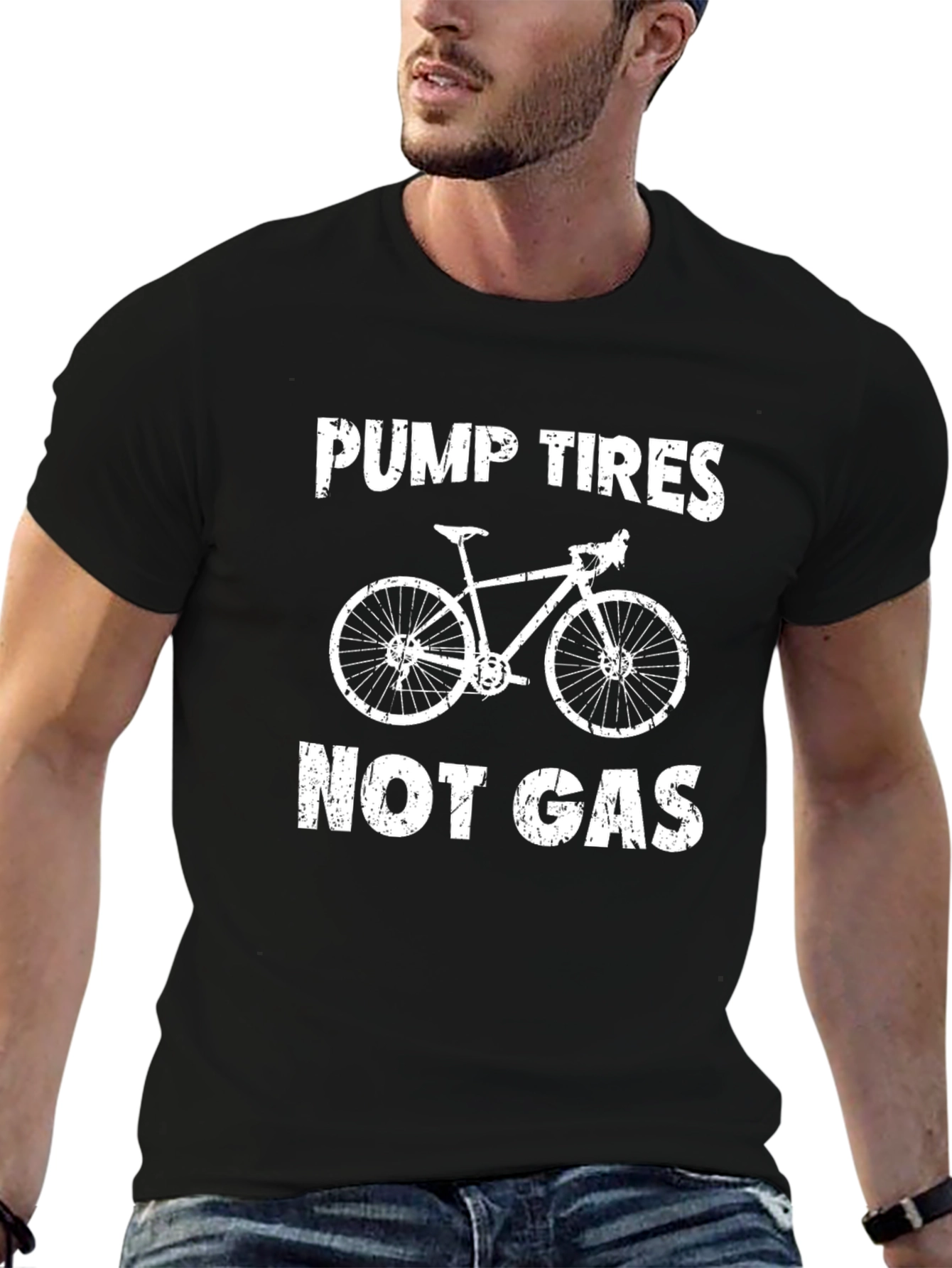 Pump Tires Not Gas Black Graphic T-Shirt