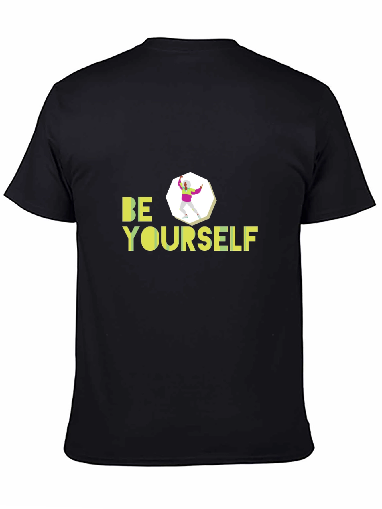 Be Yourself Graphic Tee - Black Cotton Blend Shirt