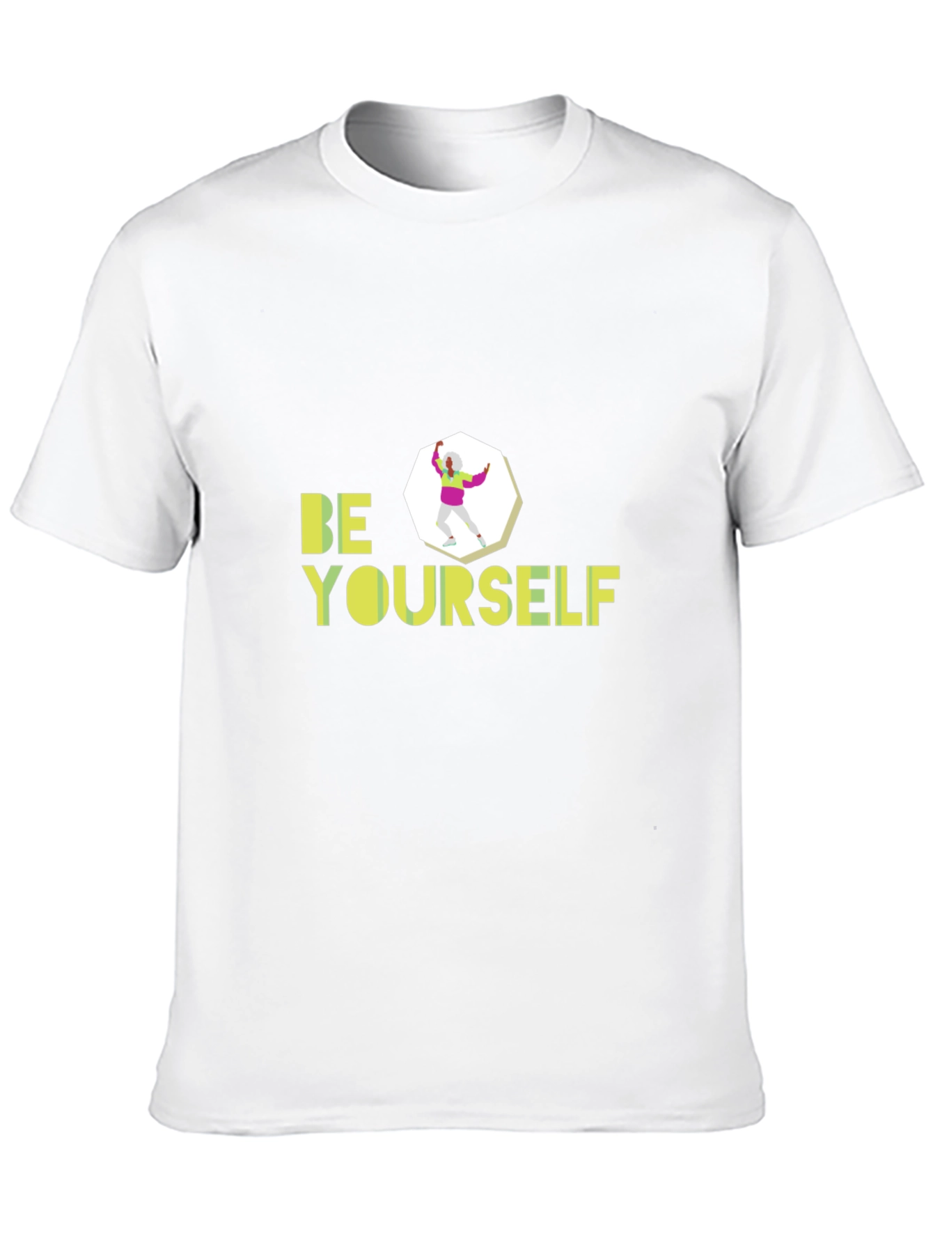 Be Yourself Graphic Tee - Black Cotton Blend Shirt