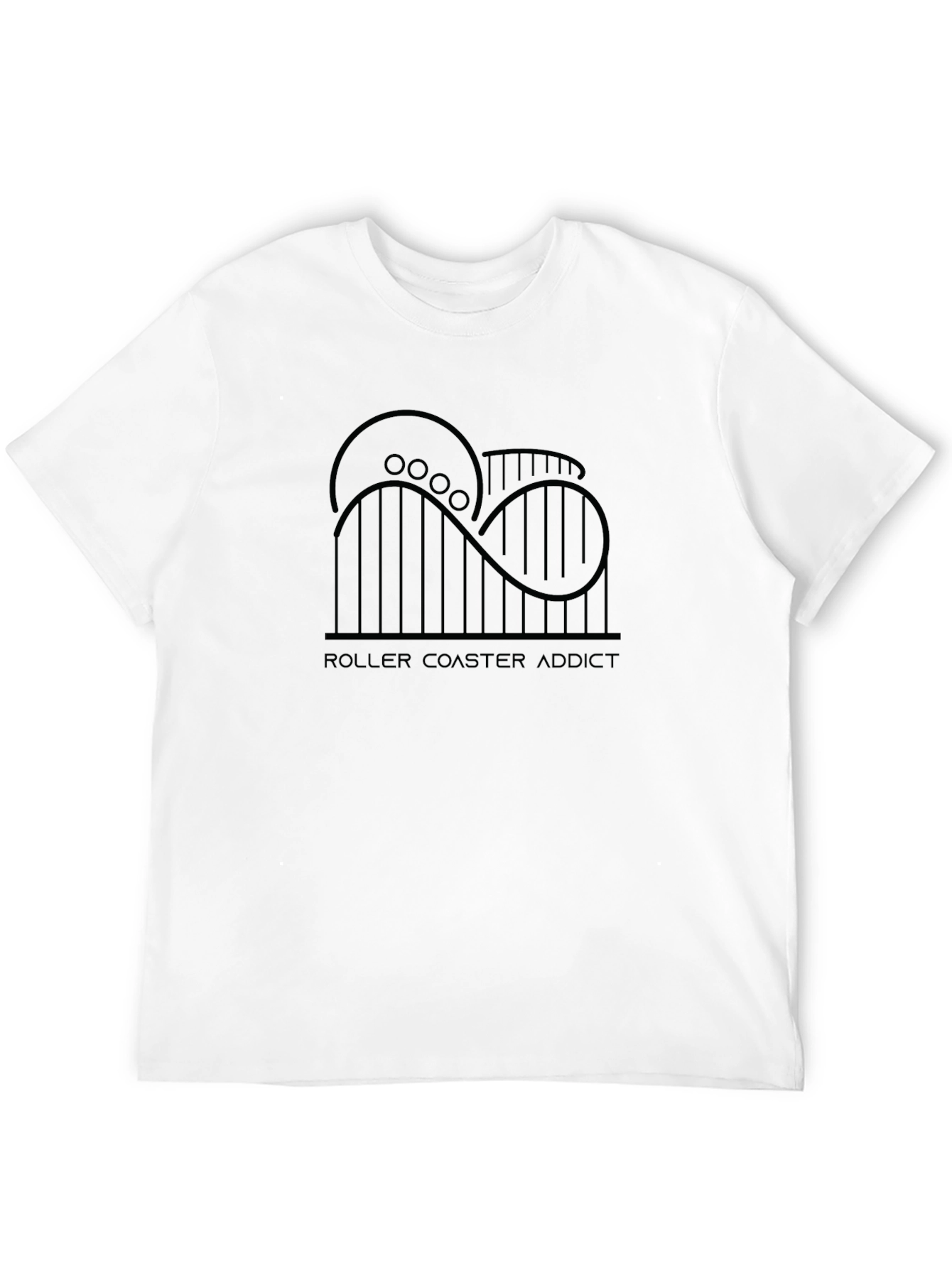 Roller Coaster Addict Graphic Tee - Black