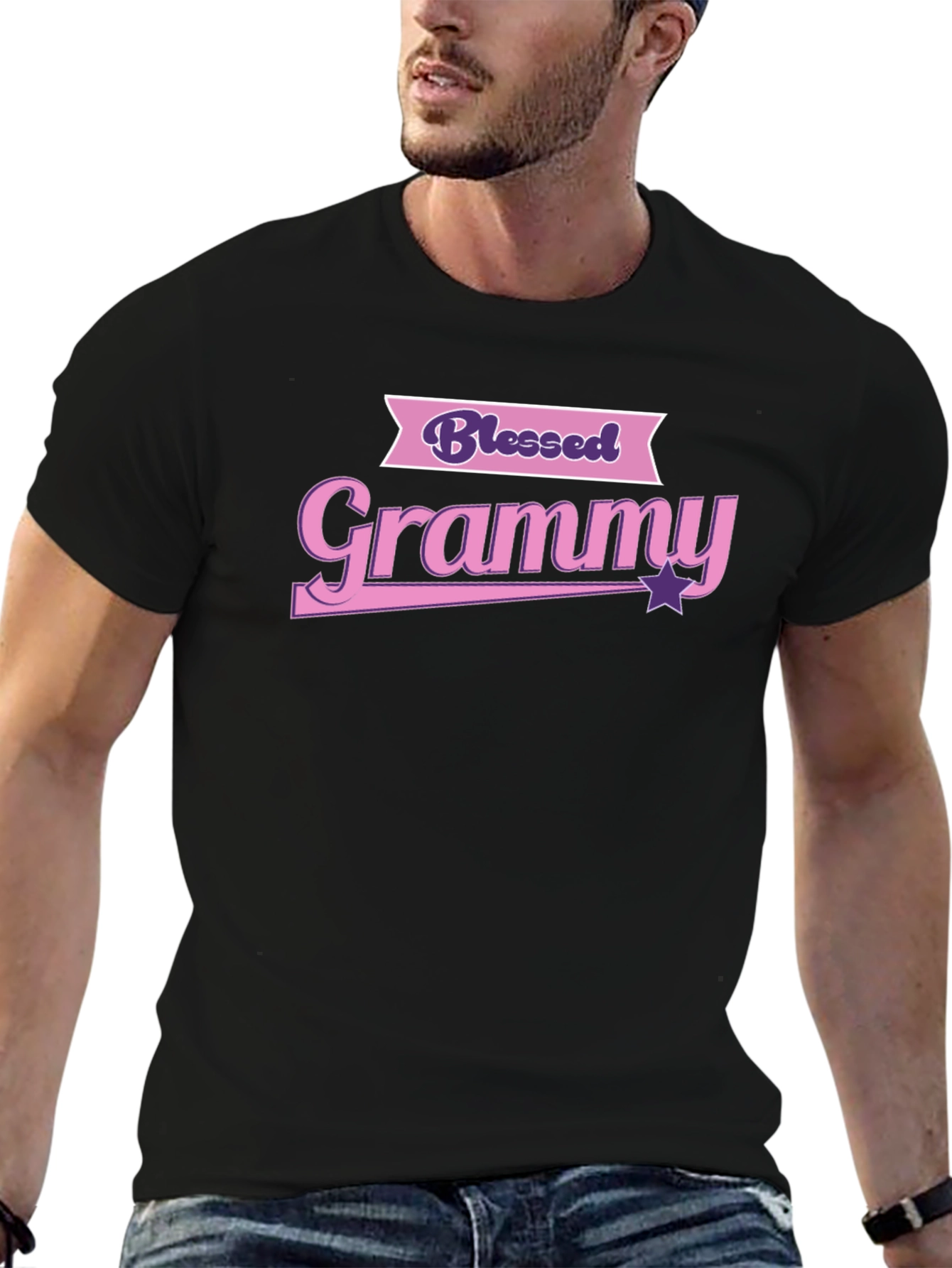 Blessed Grammy T-Shirt - Pink and Purple Design