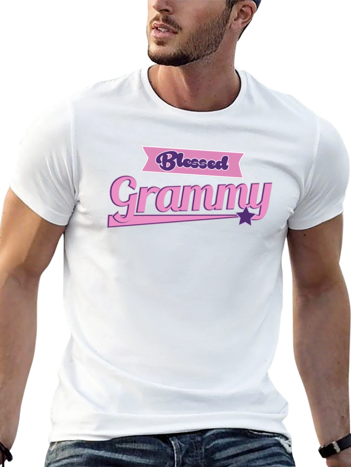 Blessed Grammy T-Shirt - Pink and Purple Design