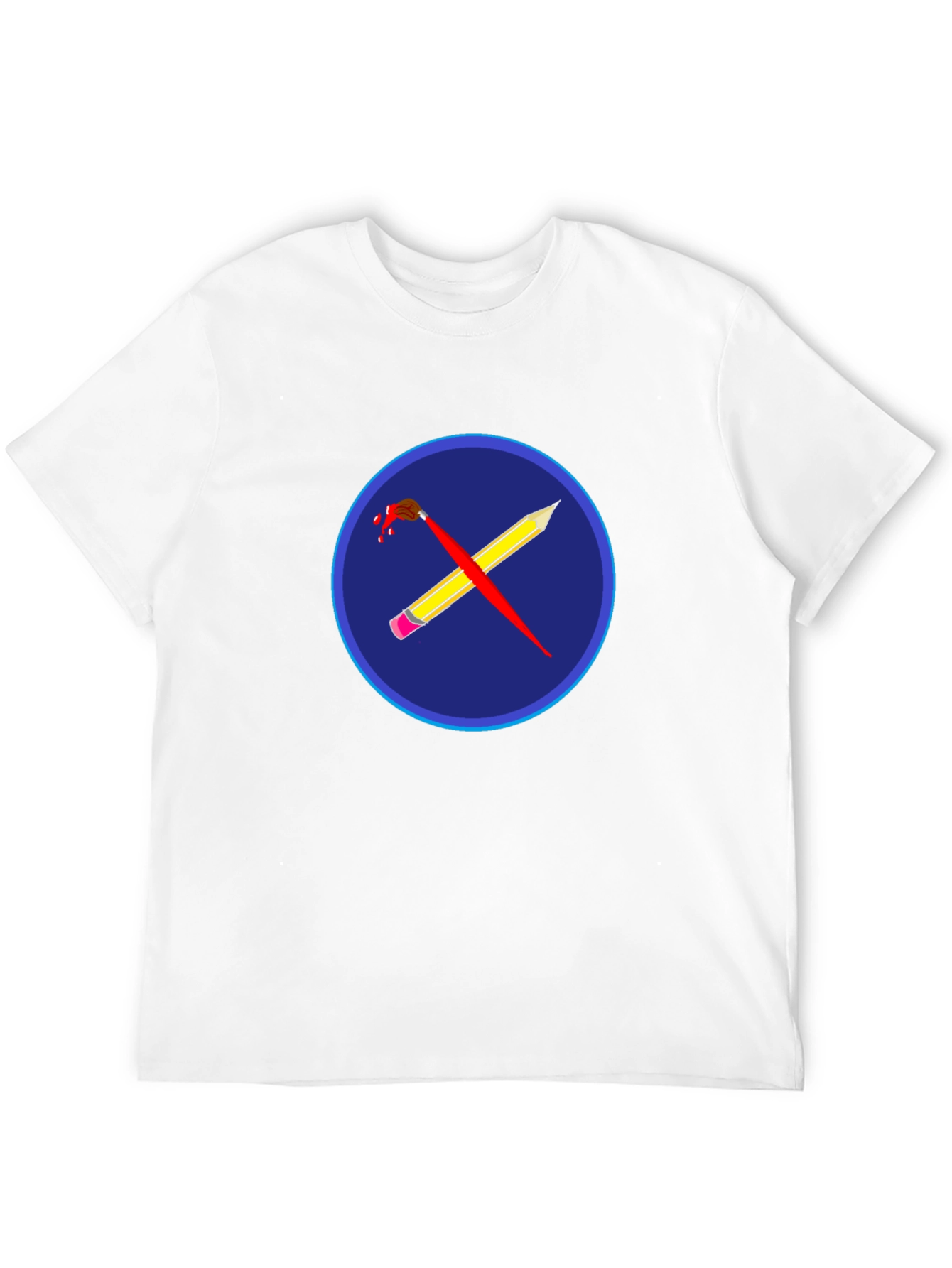Artistic Crossed Brush & Pencil Graphic Tee