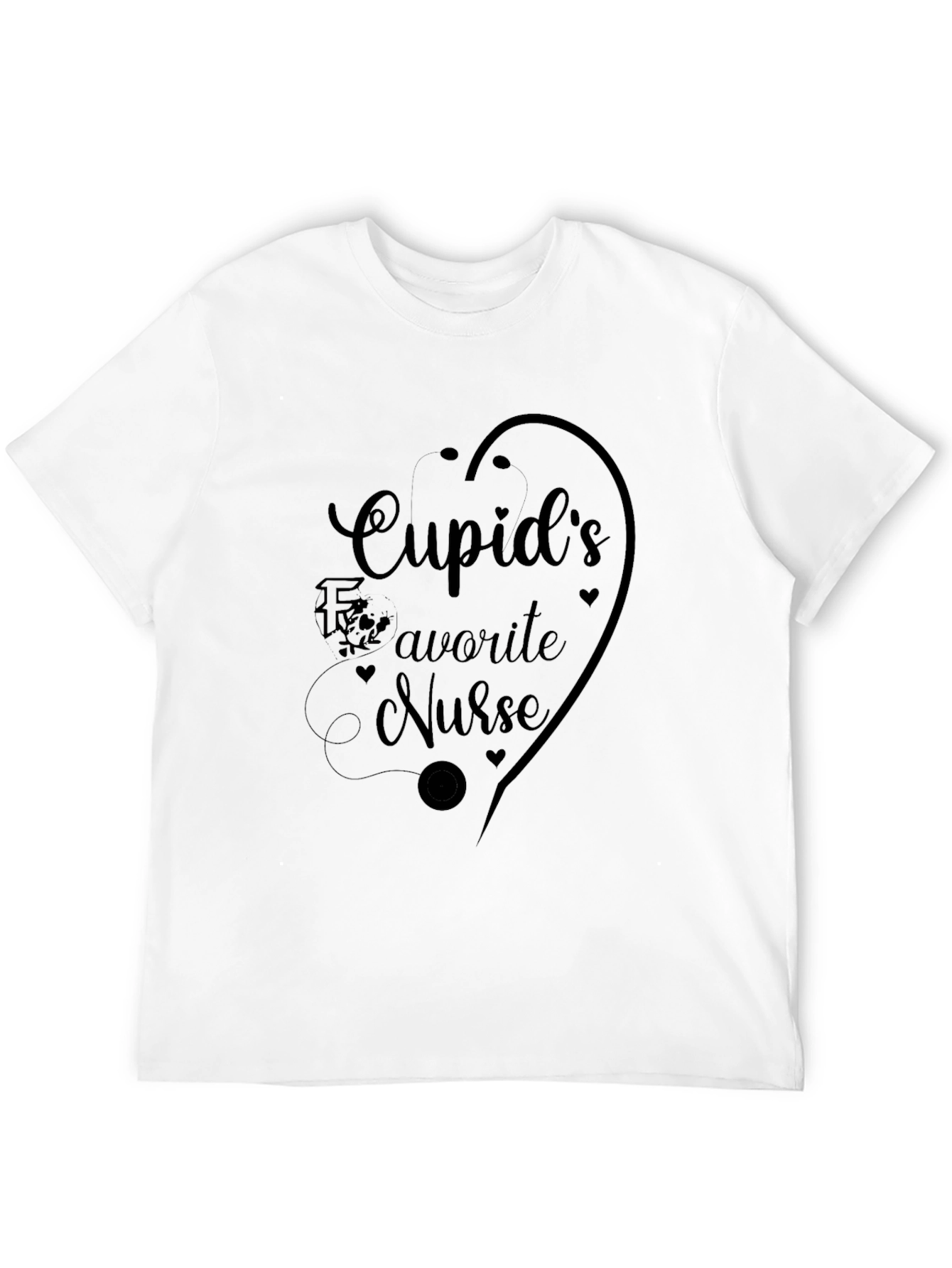 Cupids Favorite Nurse Black T-Shirt