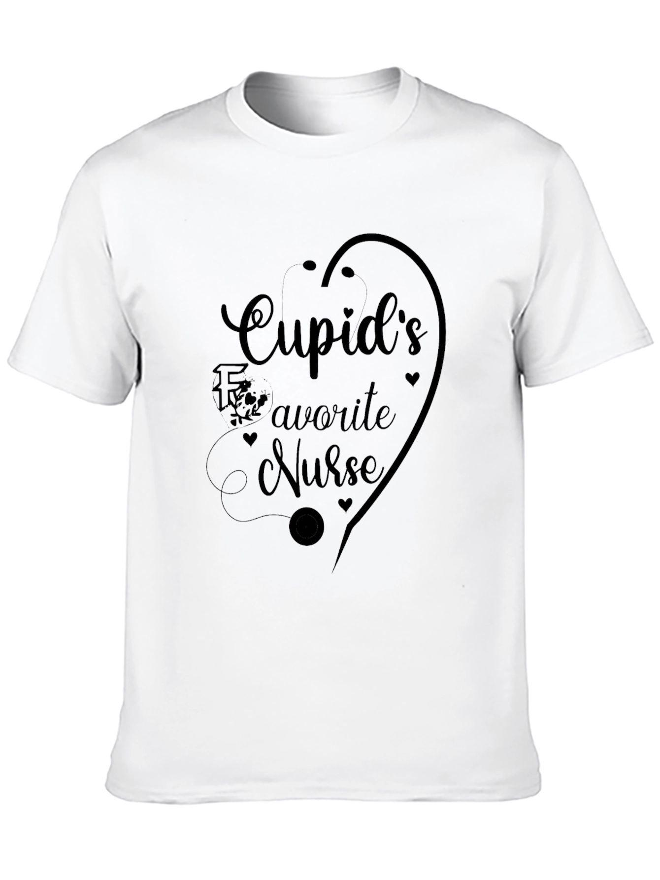 Cupids Favorite Nurse Black T-Shirt