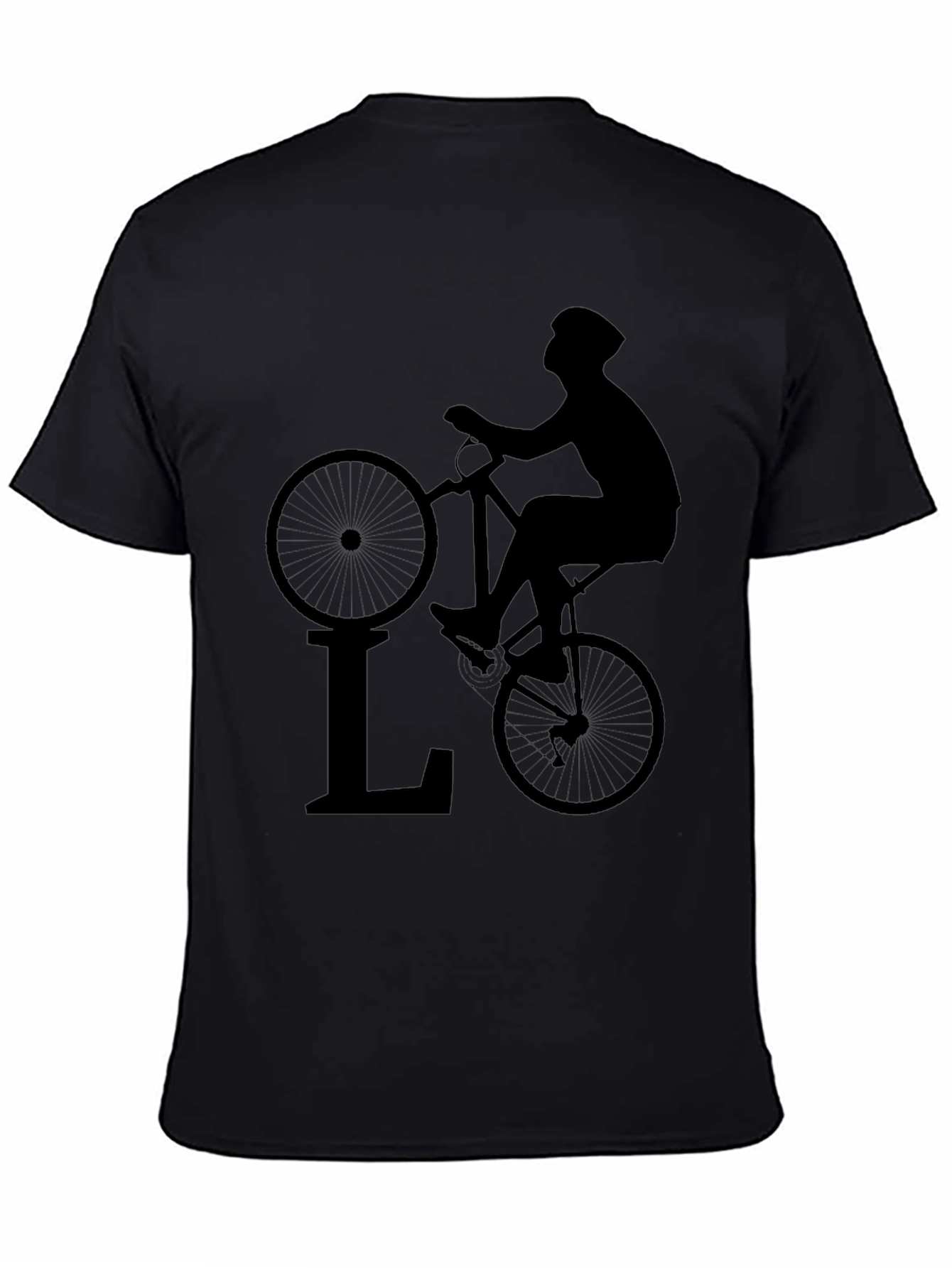Cyclist Silhouette Black T-Shirt