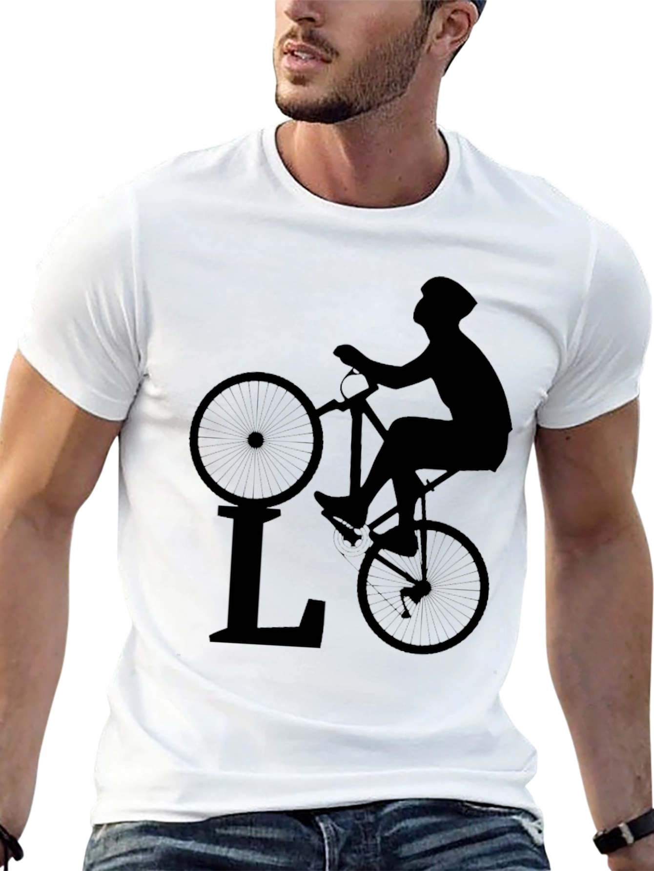 Cyclist Silhouette Black T-Shirt