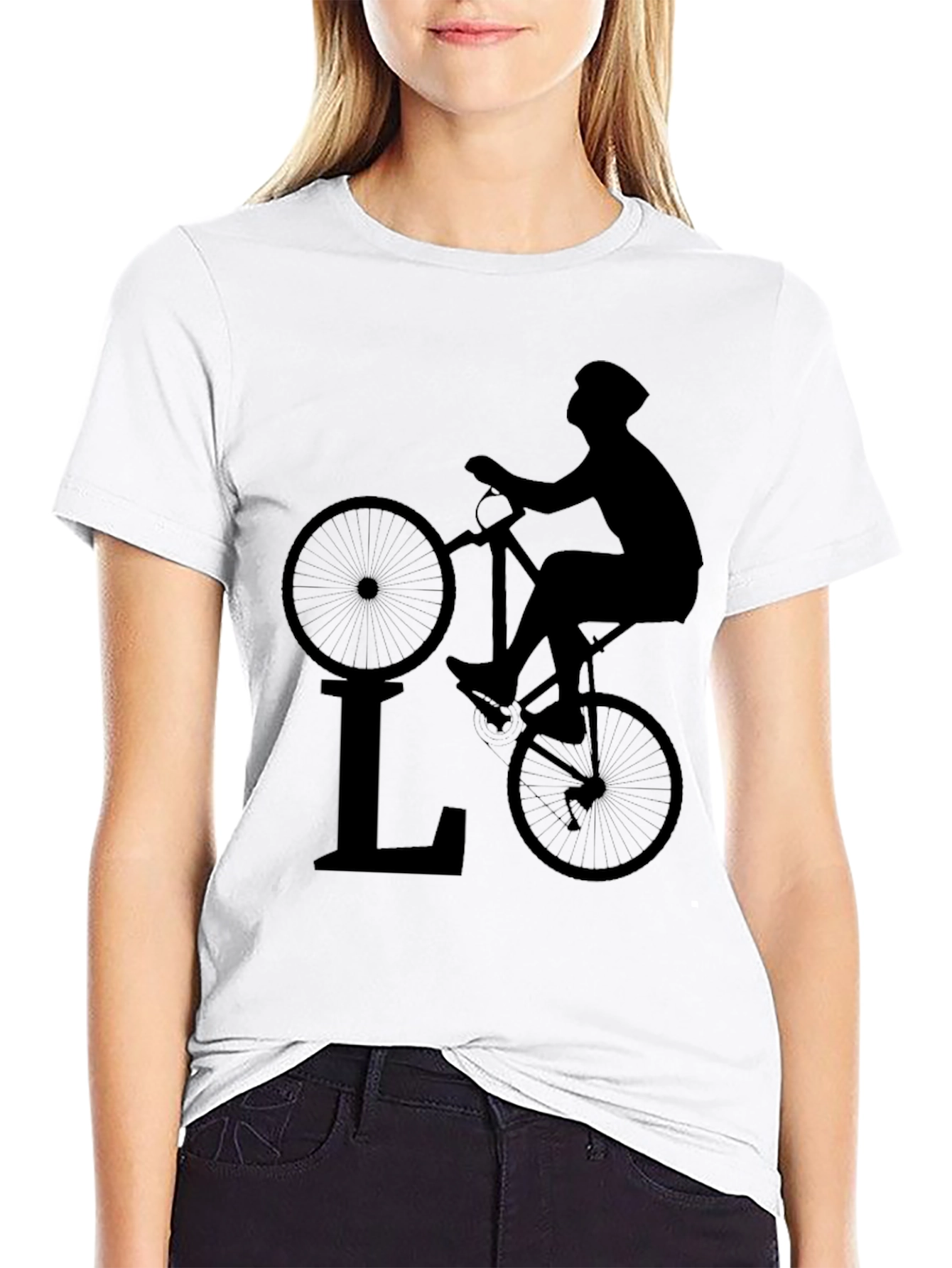 Cyclist Silhouette Black T-Shirt