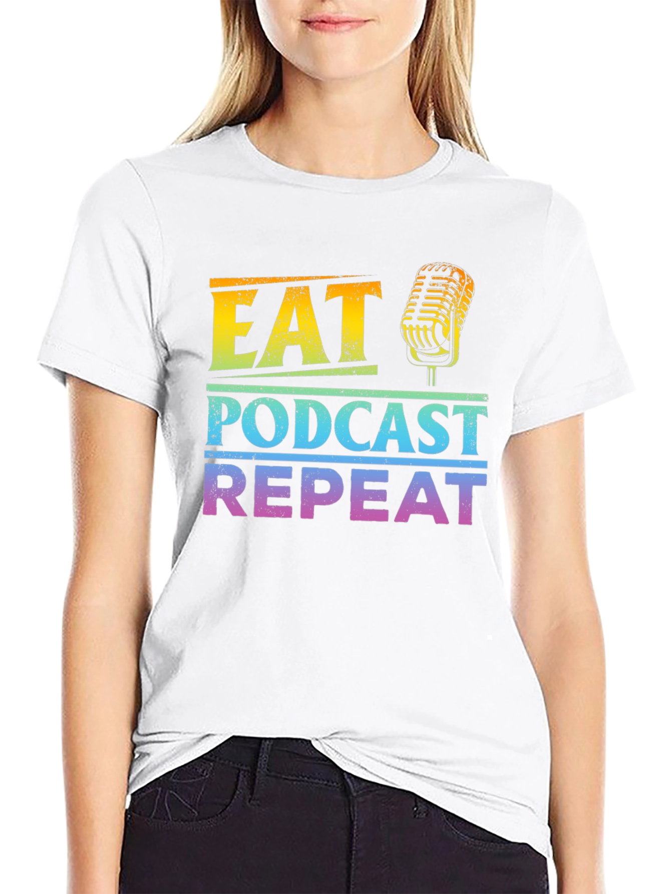 Eat Podcast Repeat T-Shirt - Podcasting Apparel