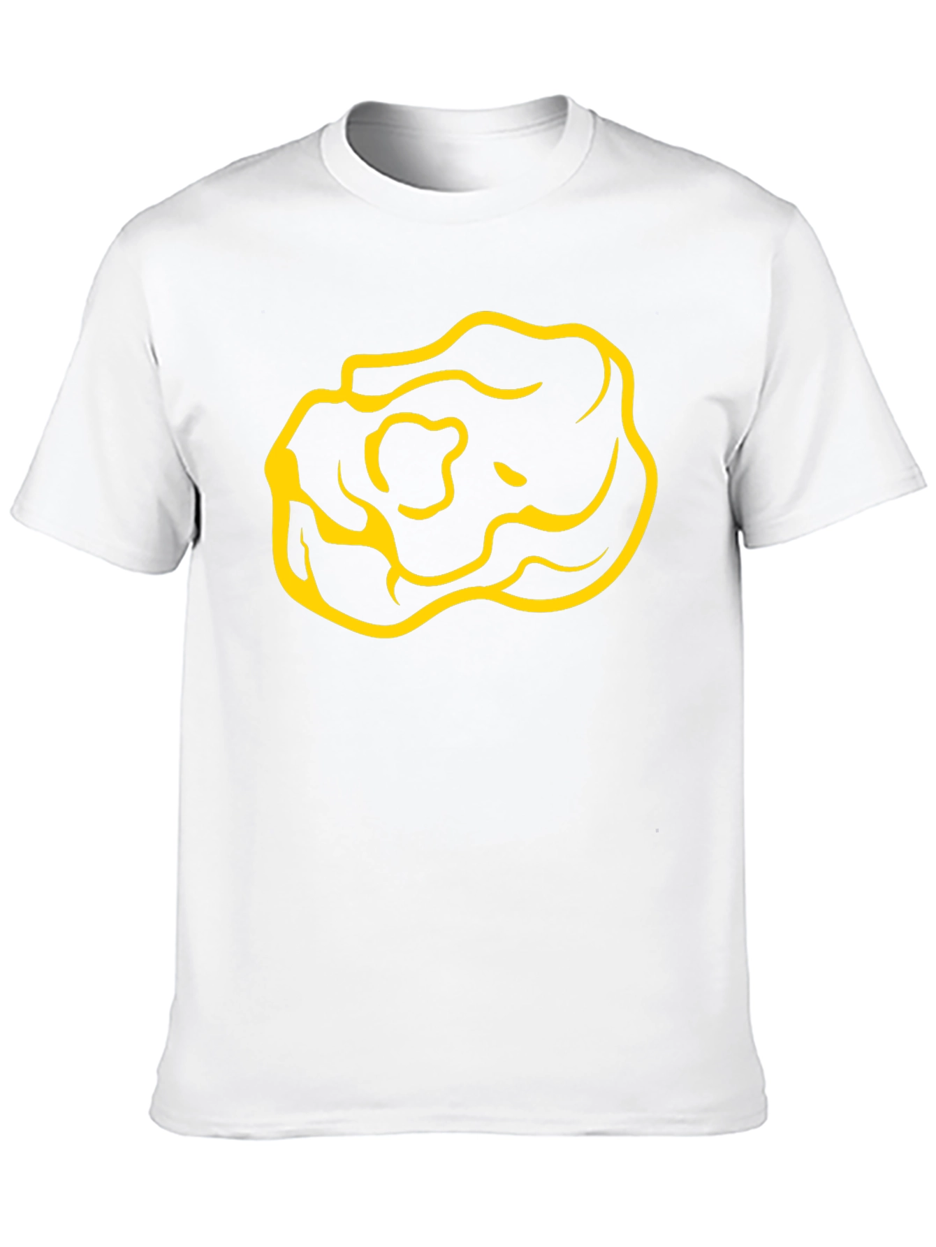 Black T-Shirt with Yellow Rose Design