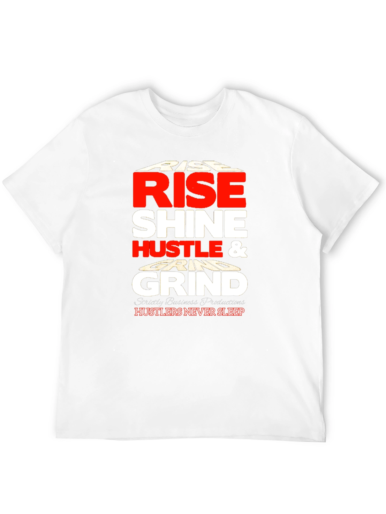 Rise Shine Hustle Grind Black Graphic Tee