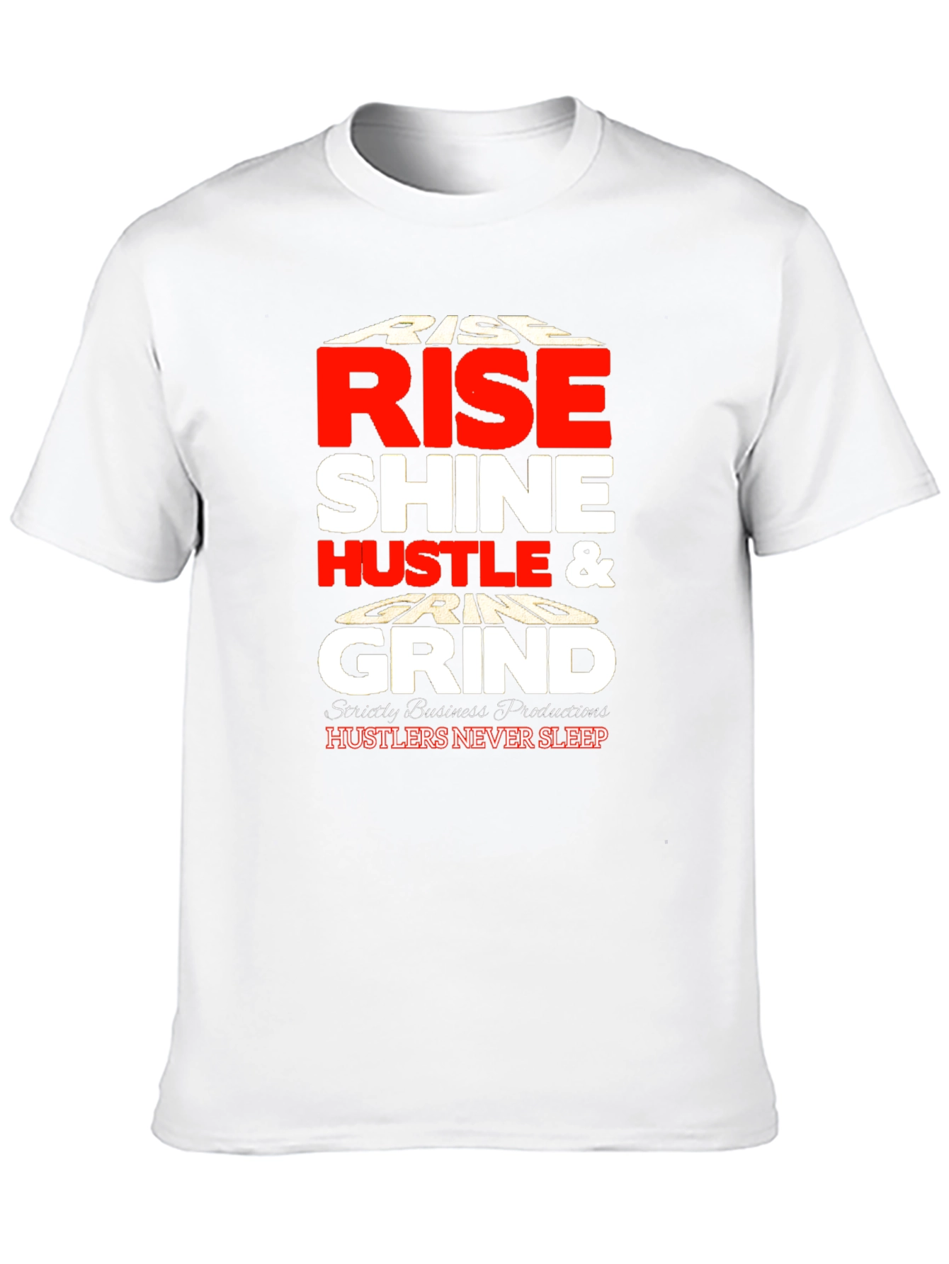 Rise Shine Hustle Grind Black Graphic Tee