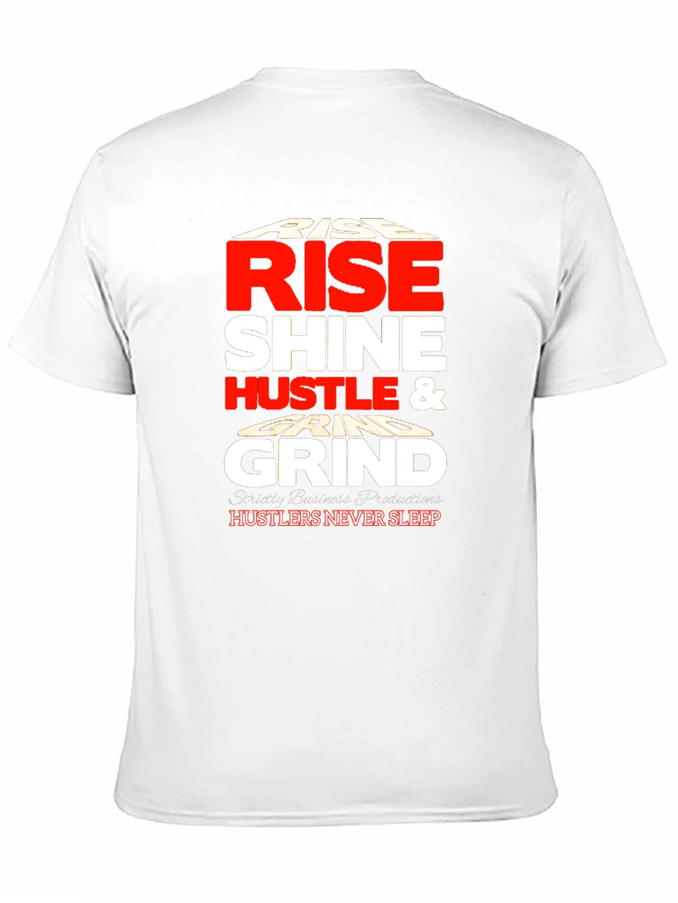 Rise Shine Hustle Grind Black Graphic Tee