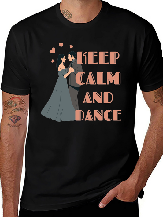 Keep Calm and Dance Graphic Tee - Mens Black T-Shirt