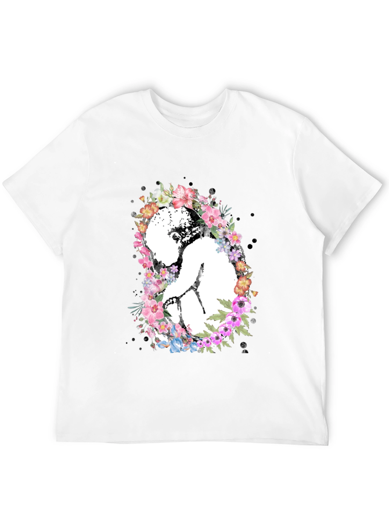 Floral Embryo Graphic Tee - Black Unisex T-Shirt