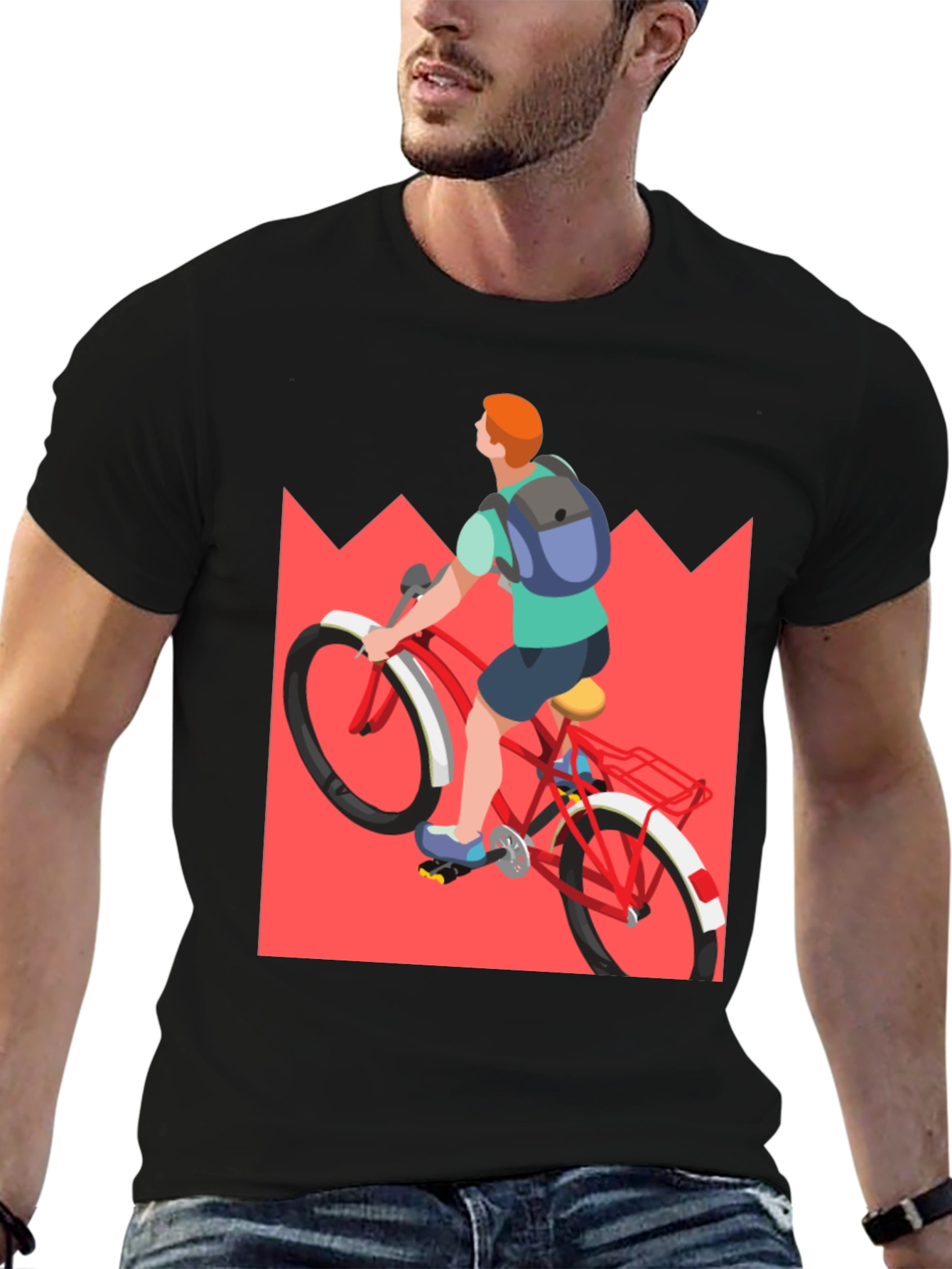 Cycling T-Shirt: Mountain Ride Design