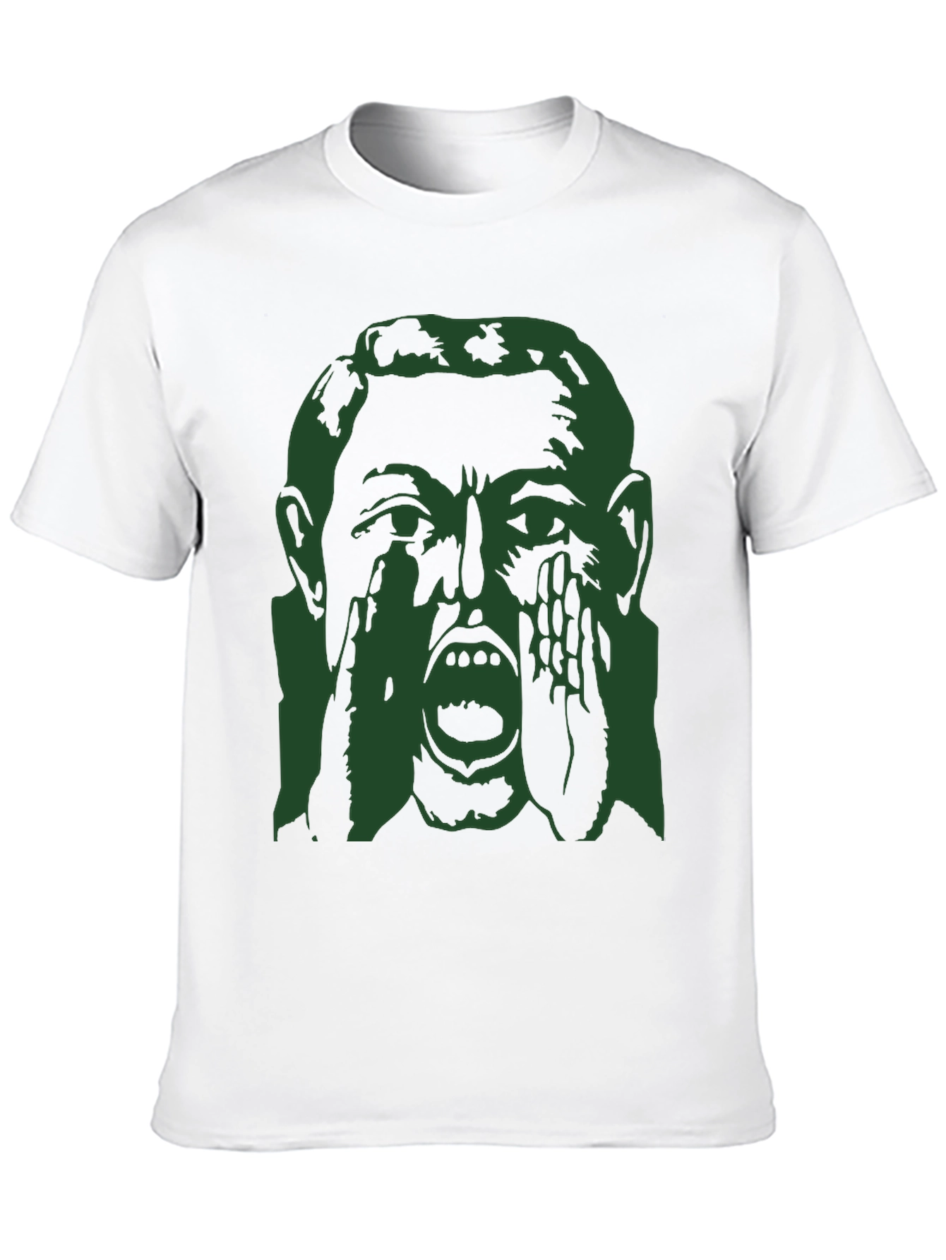 Screaming Face Graphic Print Black T-Shirt