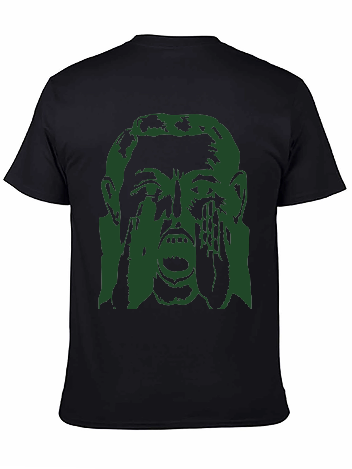 Screaming Face Graphic Print Black T-Shirt