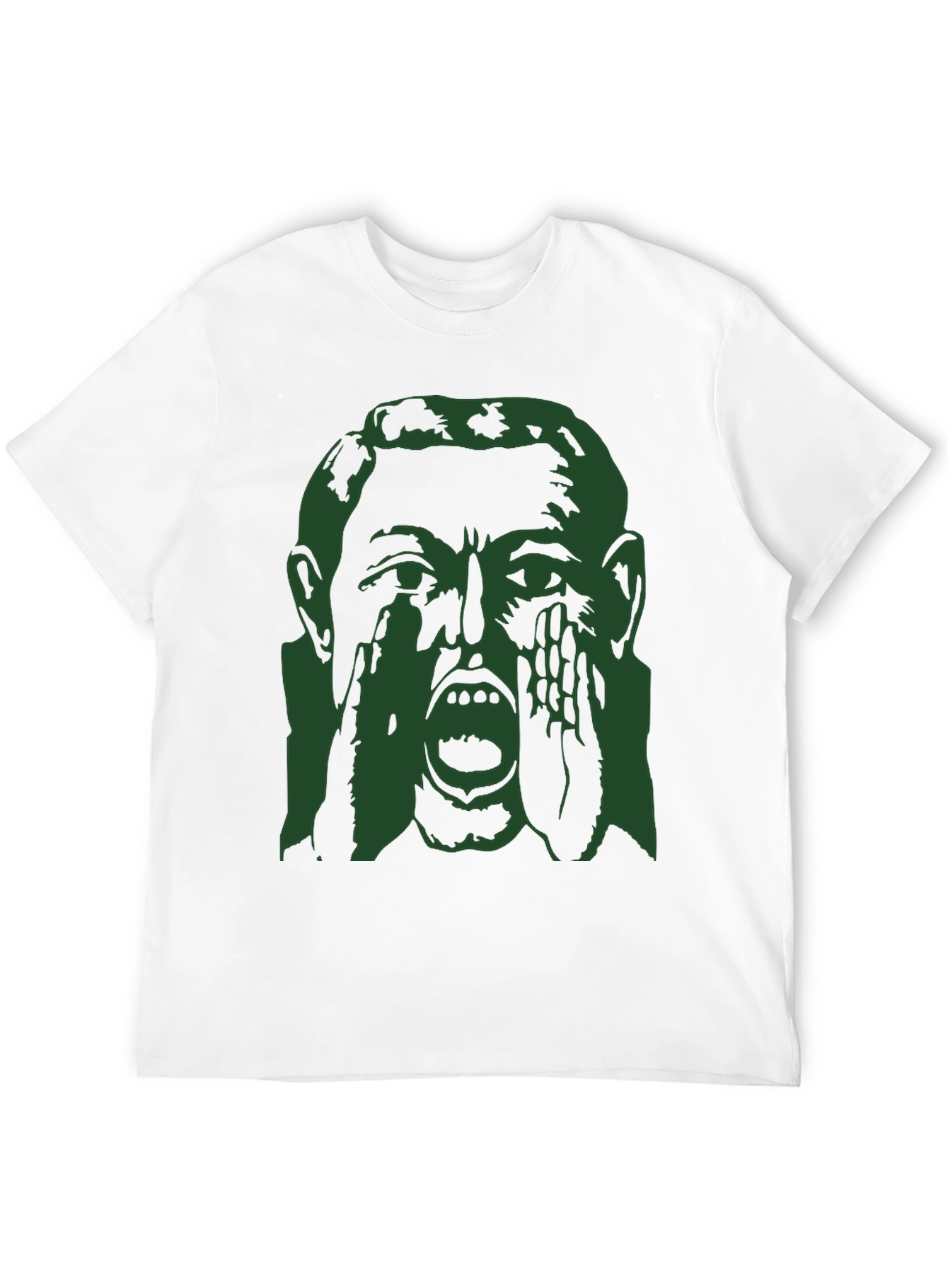 Screaming Face Graphic Print Black T-Shirt