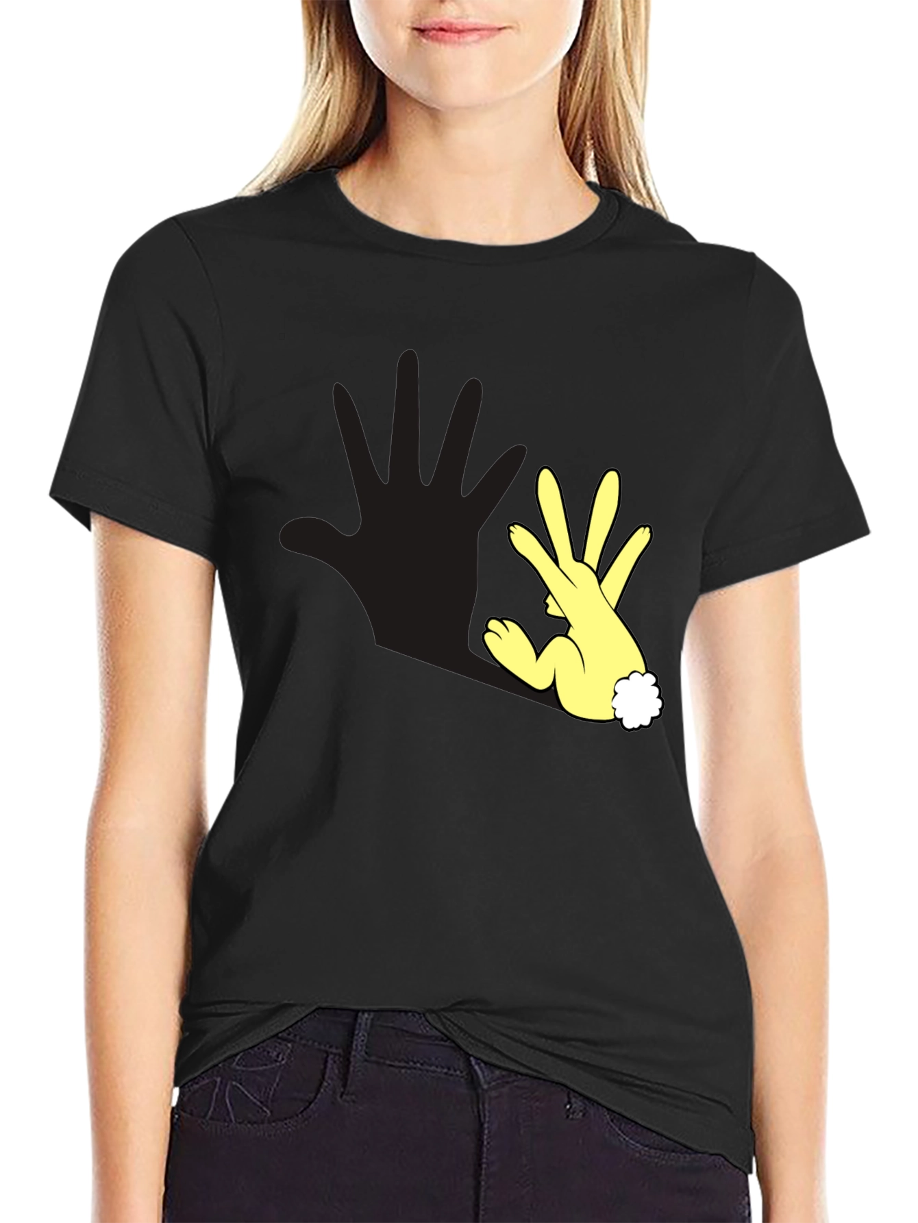 Hand Shadow Bunny T-Shirt - Unique Design!