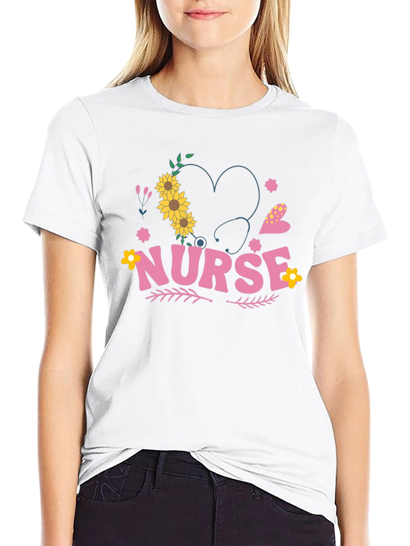 Nurse Sunflower Heart Tee
