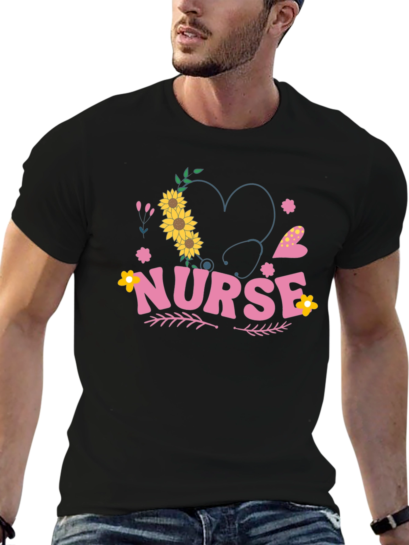Nurse Sunflower Heart Tee
