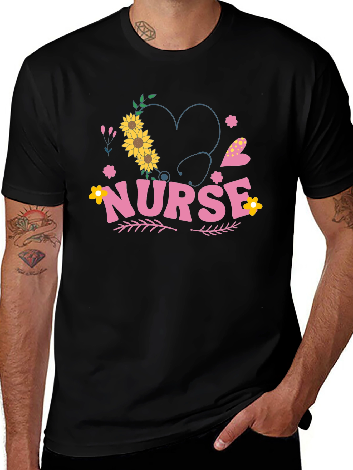 Nurse Sunflower Heart Tee