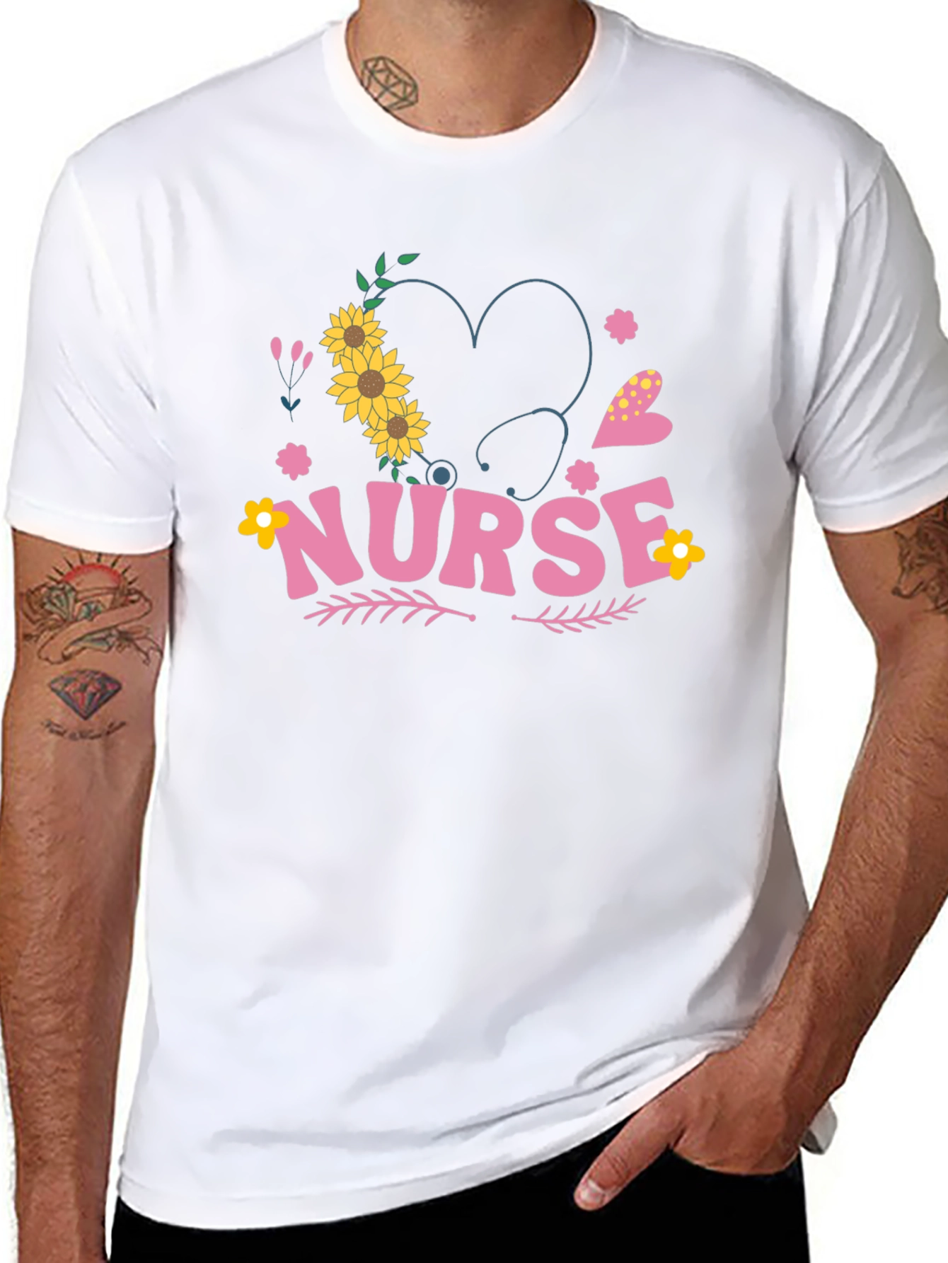 Nurse Sunflower Heart Tee