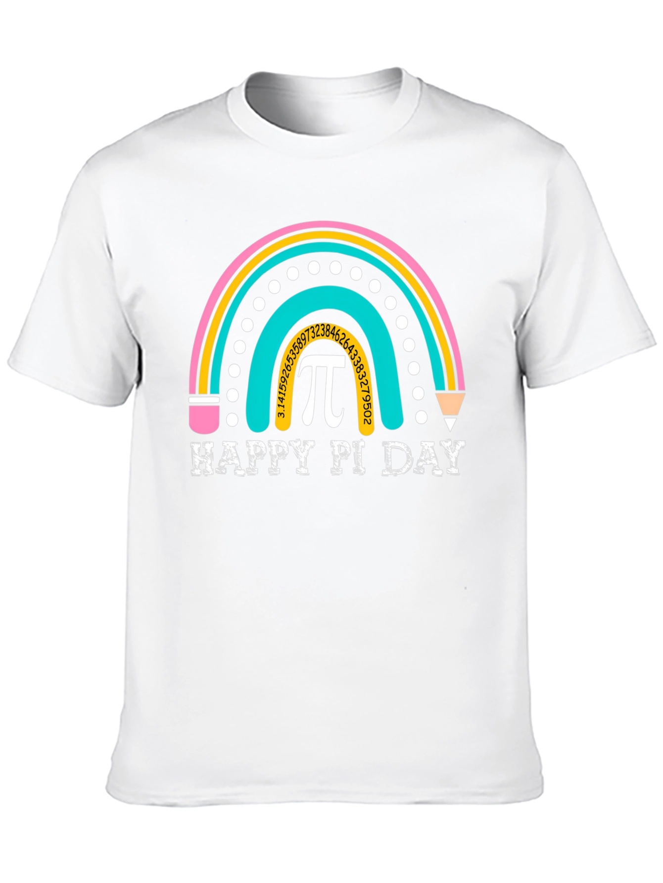 Happy Pi Day Rainbow Graphic T-Shirt