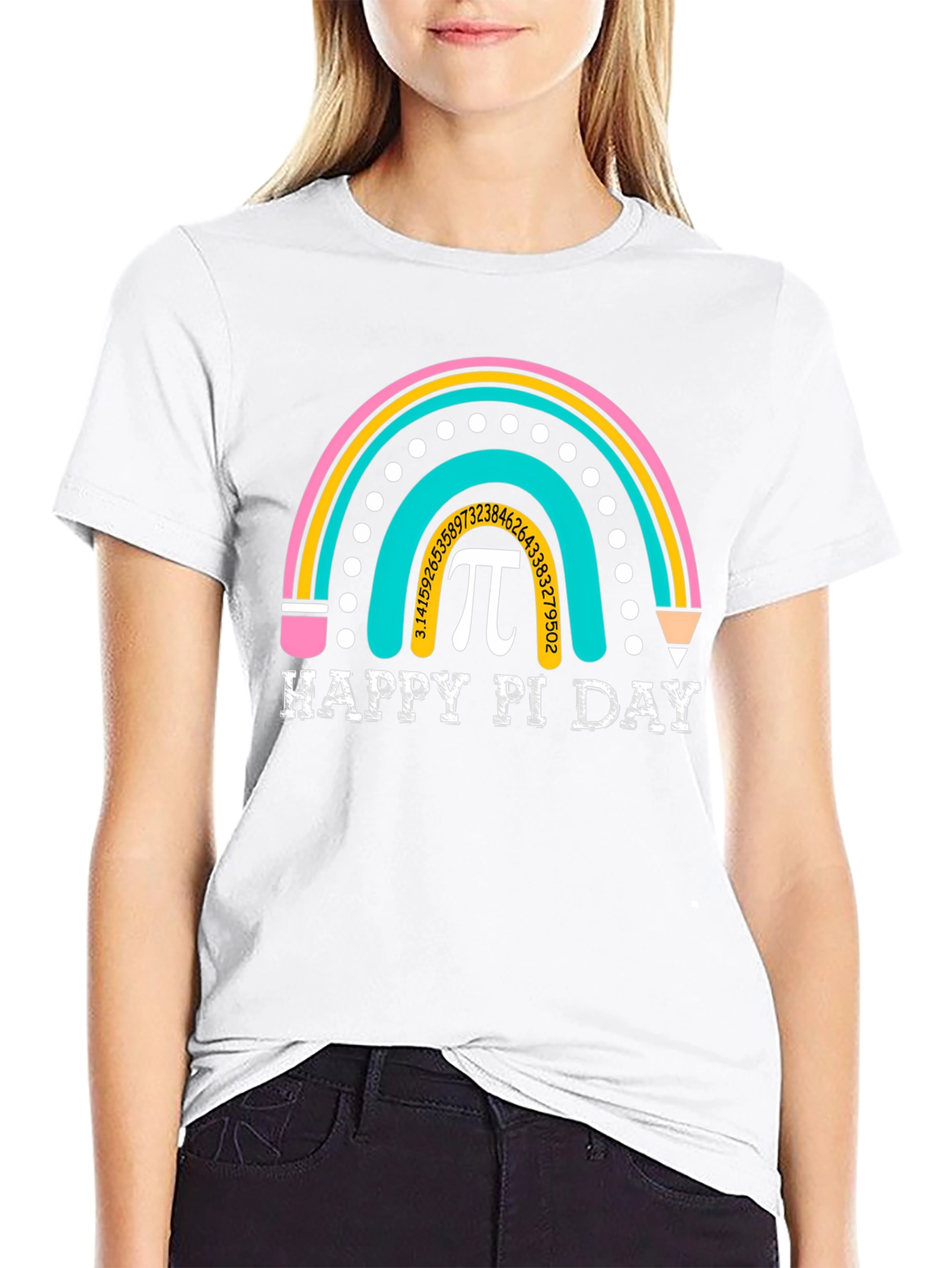 Happy Pi Day Rainbow Graphic T-Shirt