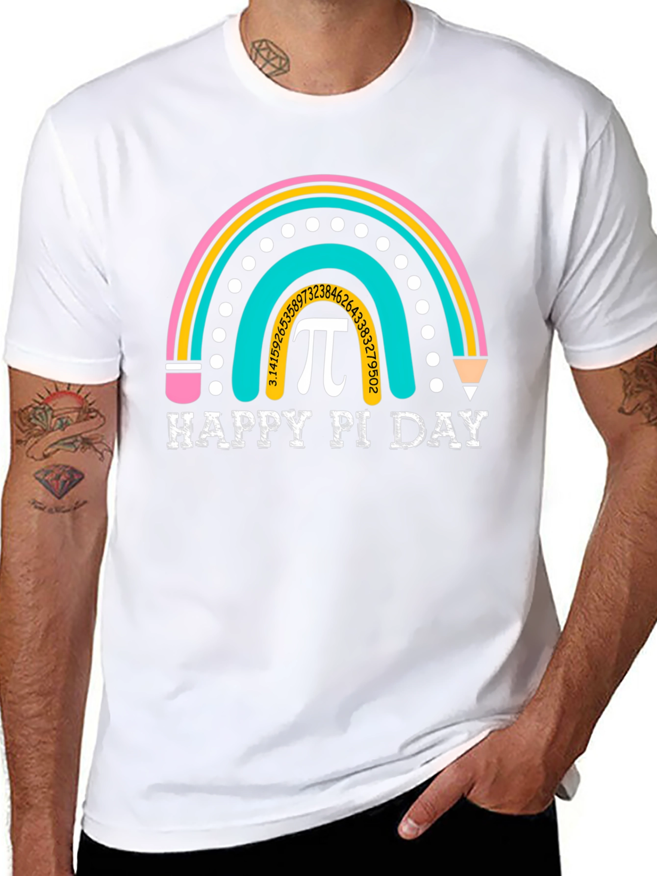Happy Pi Day Rainbow Graphic T-Shirt