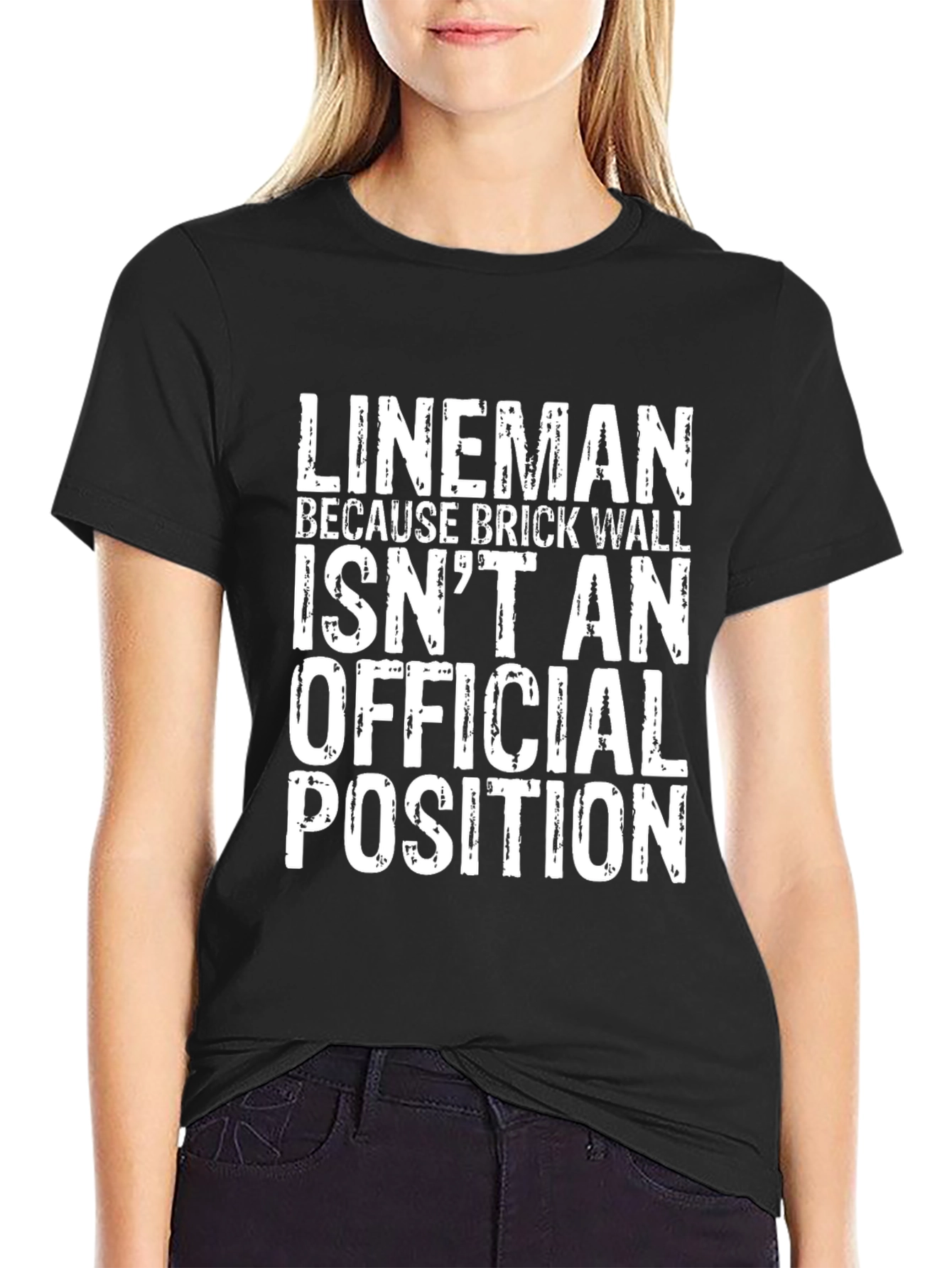 Lineman Brick Wall Funny T-Shirt