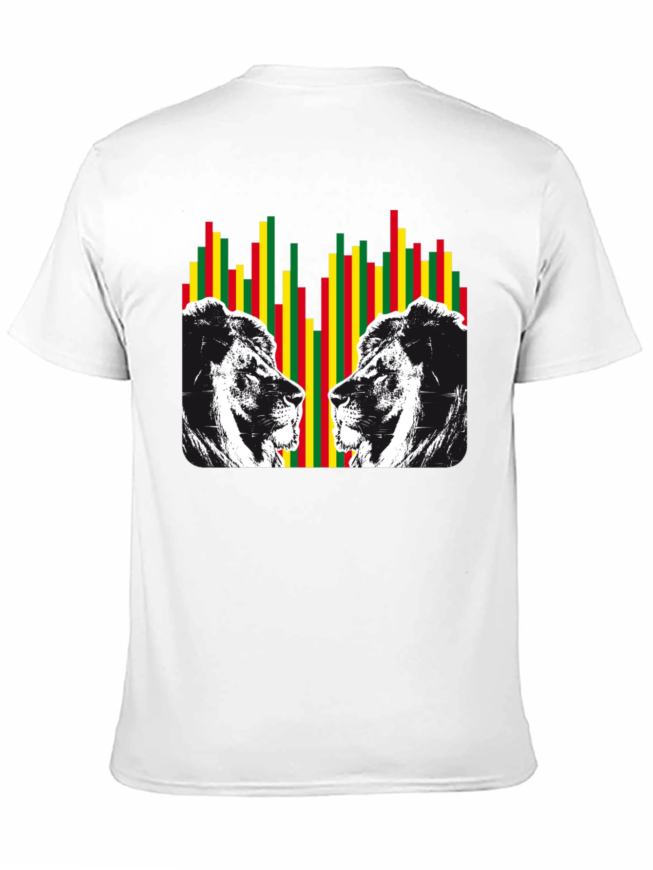 Lion Rasta Graphic Print Crew Neck T-Shirt