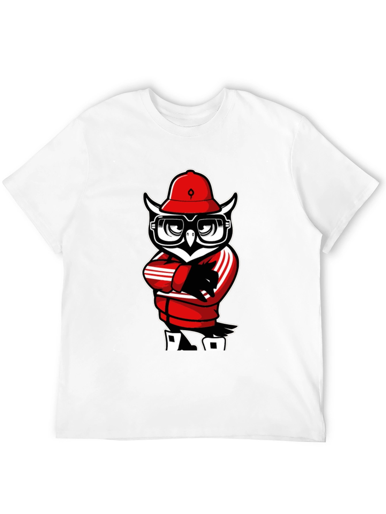 Cool Owl Graphic Tee - Black Cotton T-Shirt