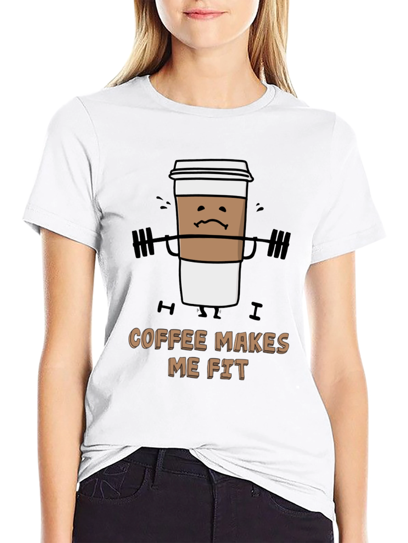 Coffee Makes Me Fit Black T-Shirt