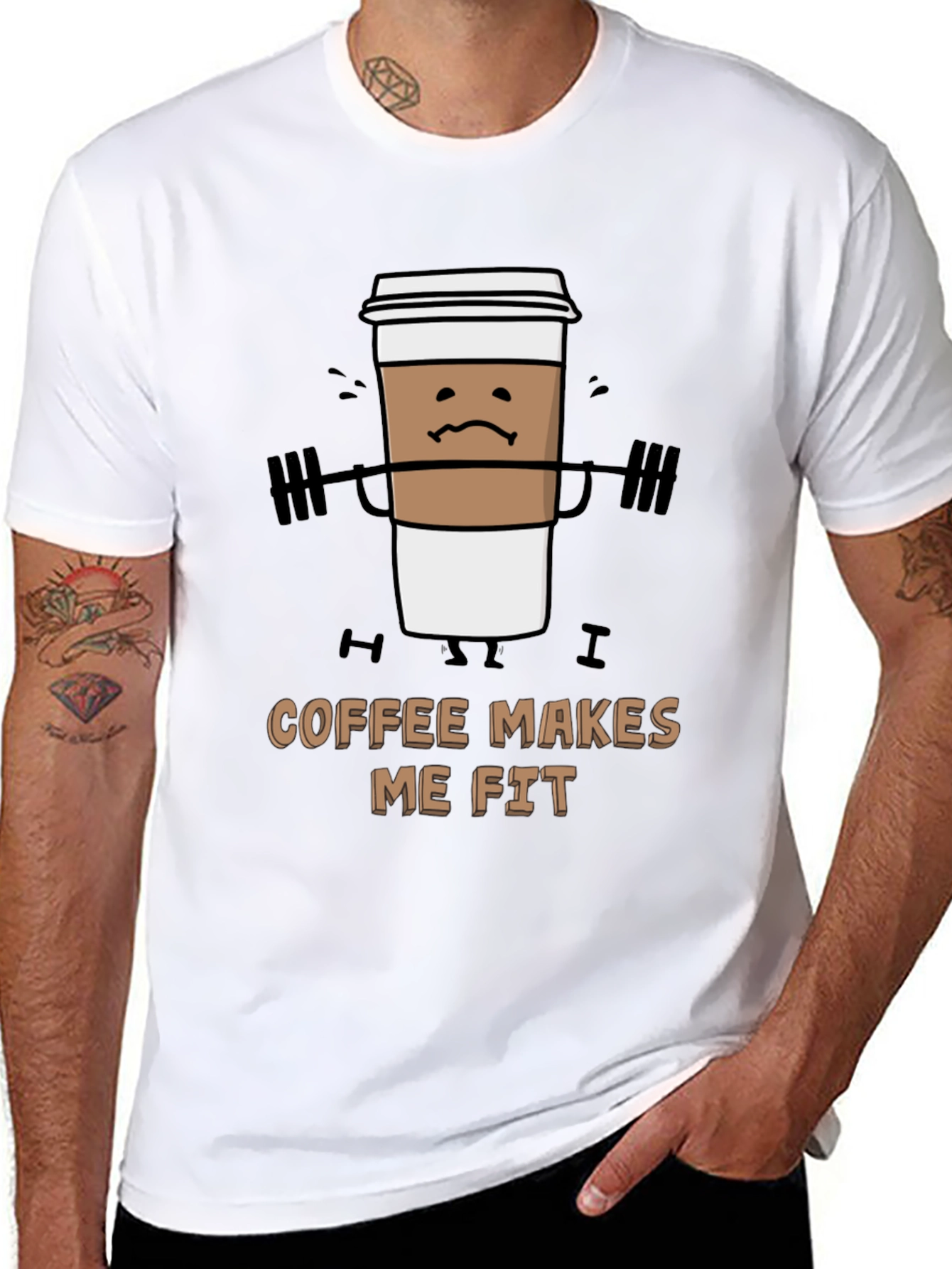 Coffee Makes Me Fit Black T-Shirt