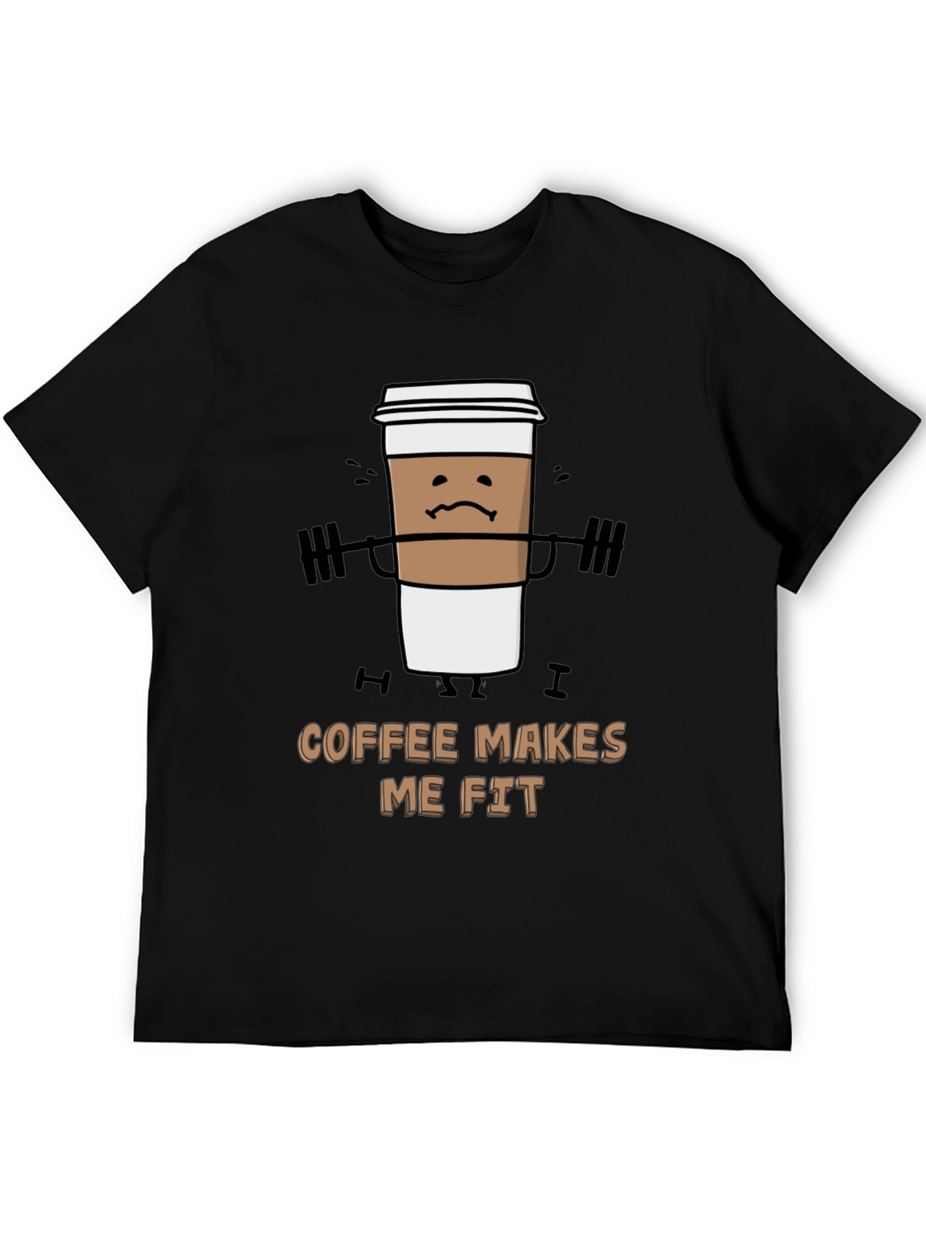 Coffee Makes Me Fit Black T-Shirt