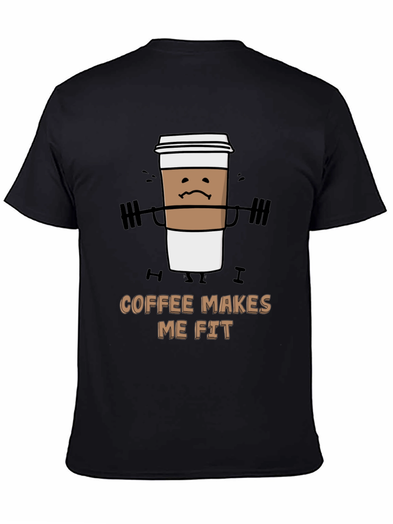 Coffee Makes Me Fit Black T-Shirt