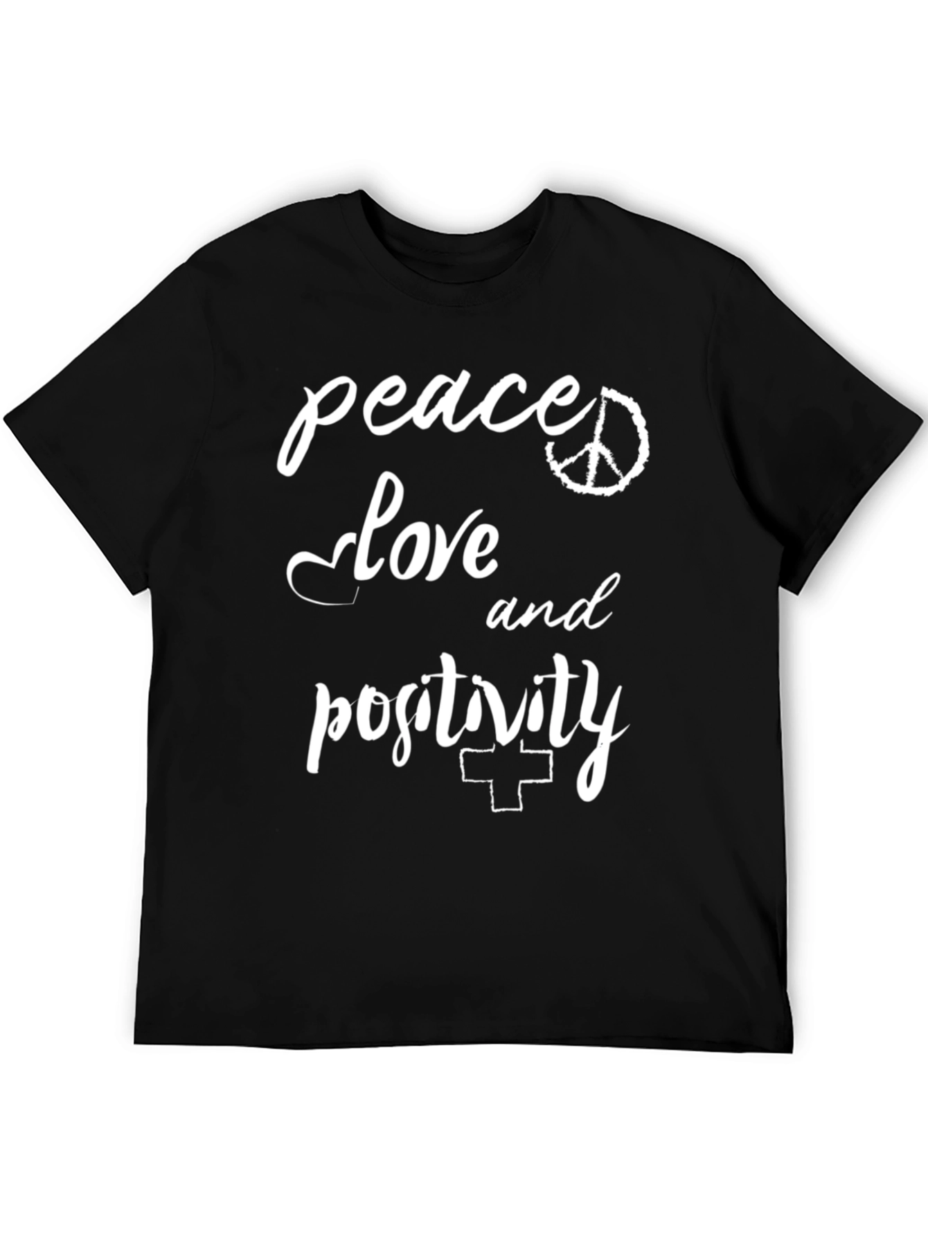 Peace Love and Positivity Black T-Shirt