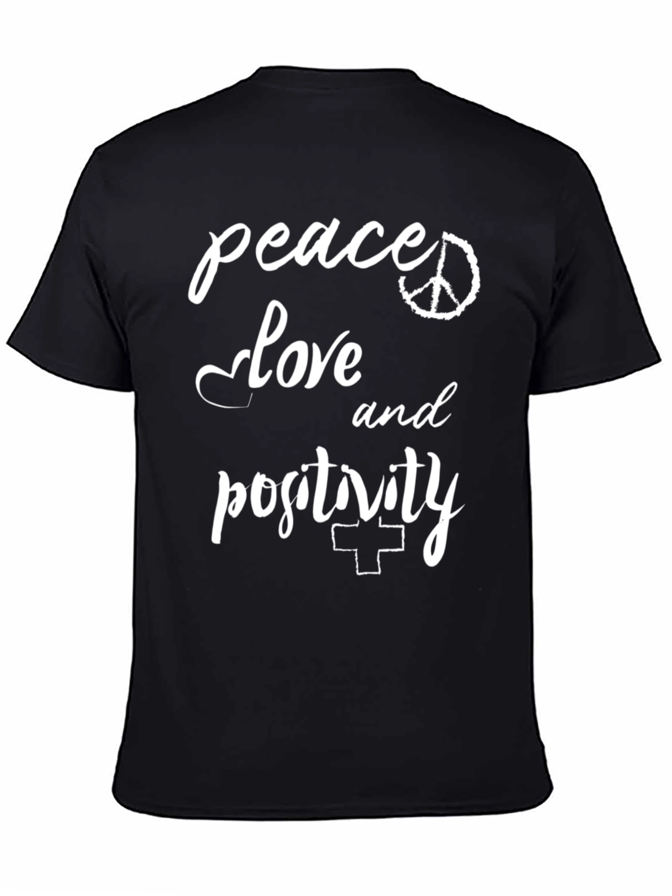 Peace Love and Positivity Black T-Shirt